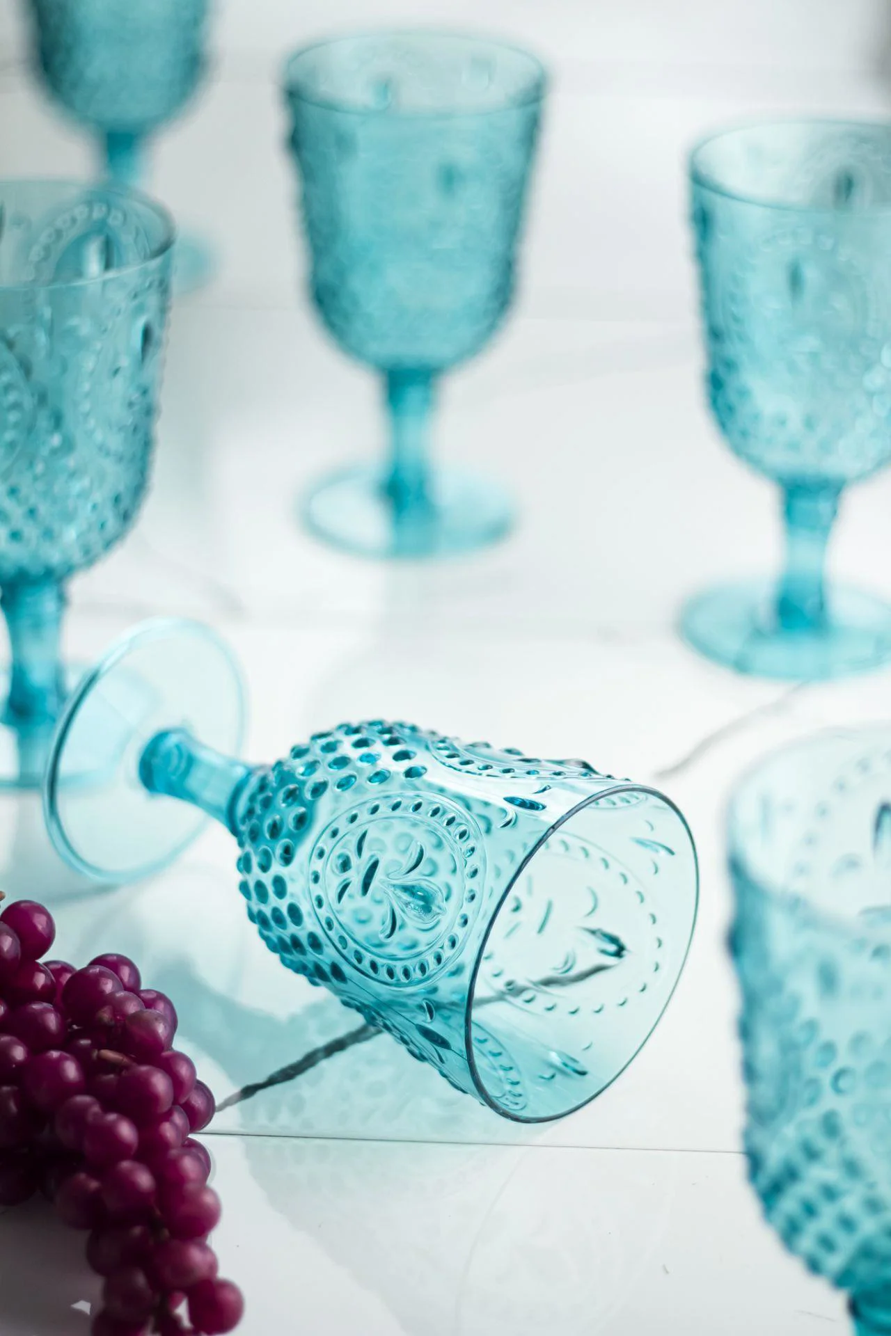 Akrilik Aquamarin 6'lı Kadeh &amp; Su Meşrubat Kahve Yanı Bardağı 450 ml ( Cam Değildir )