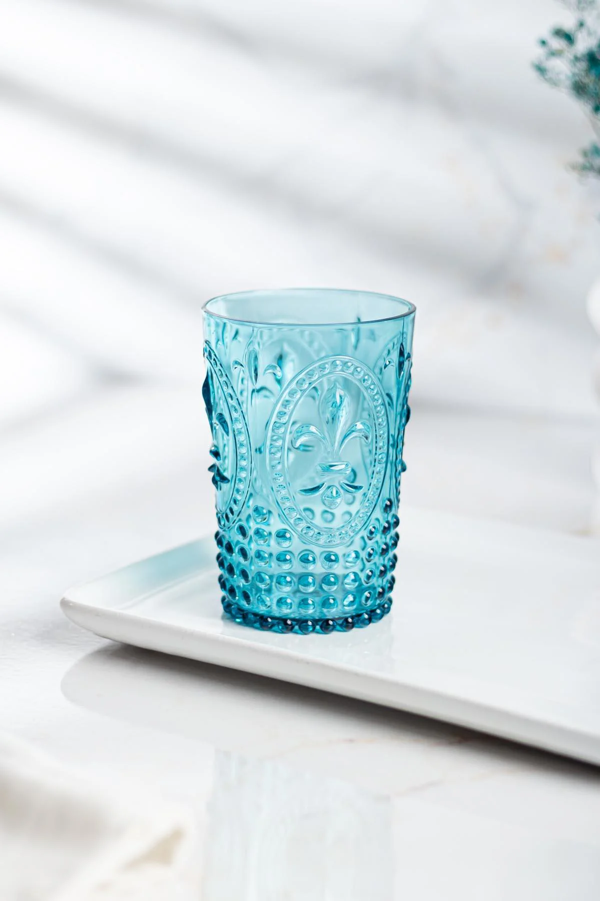 Akrilik Aquamarin 6'lı Kısa Bardak &amp; Su Meşrubat Kahve Yanı Bardağı 400 ml ( Cam Değildir )