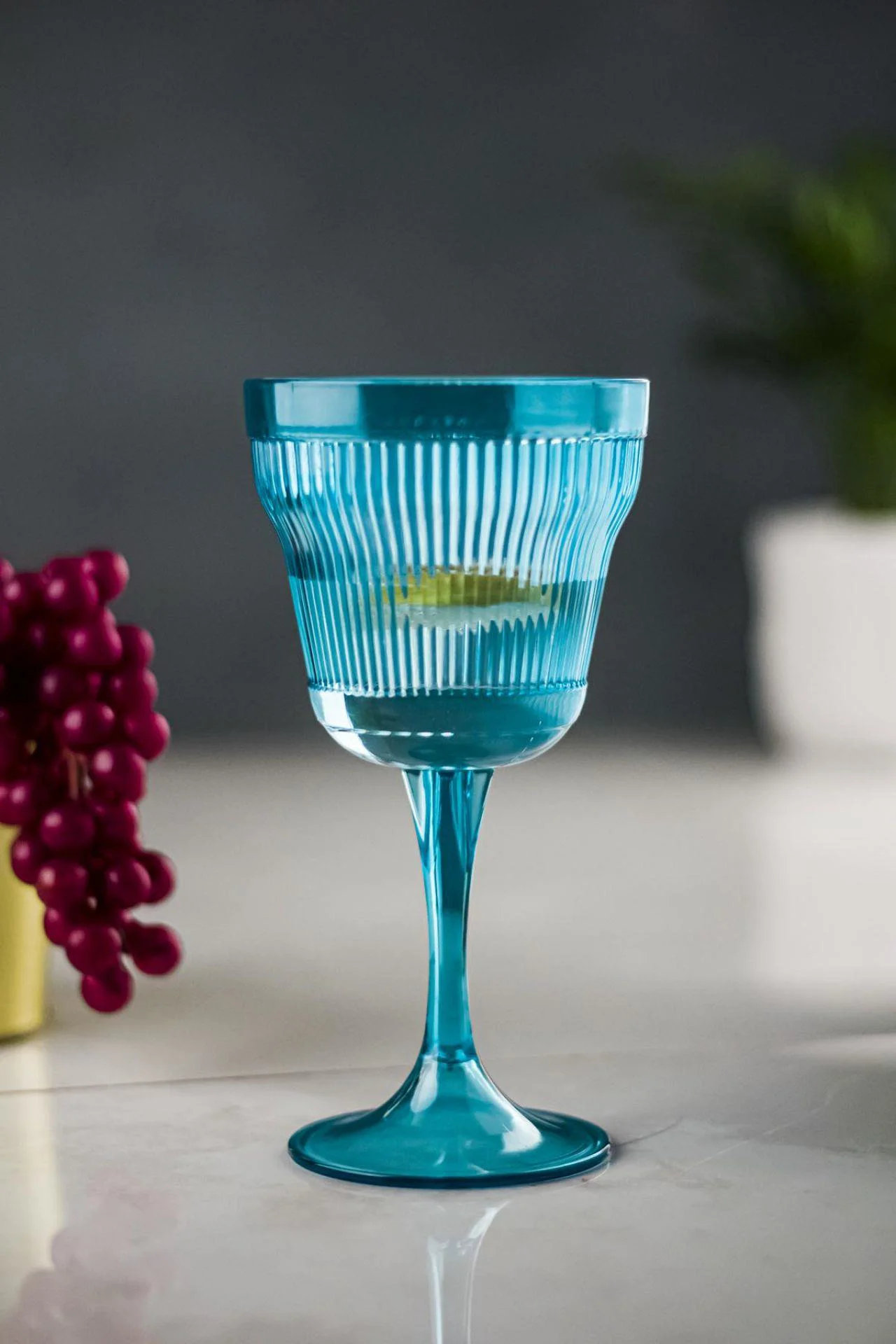 Akrilik Aquamarin Tekli Kadeh &amp; Su Meşrubat Kahve Yanı Bardağı 300 ml ( Cam Değildir )