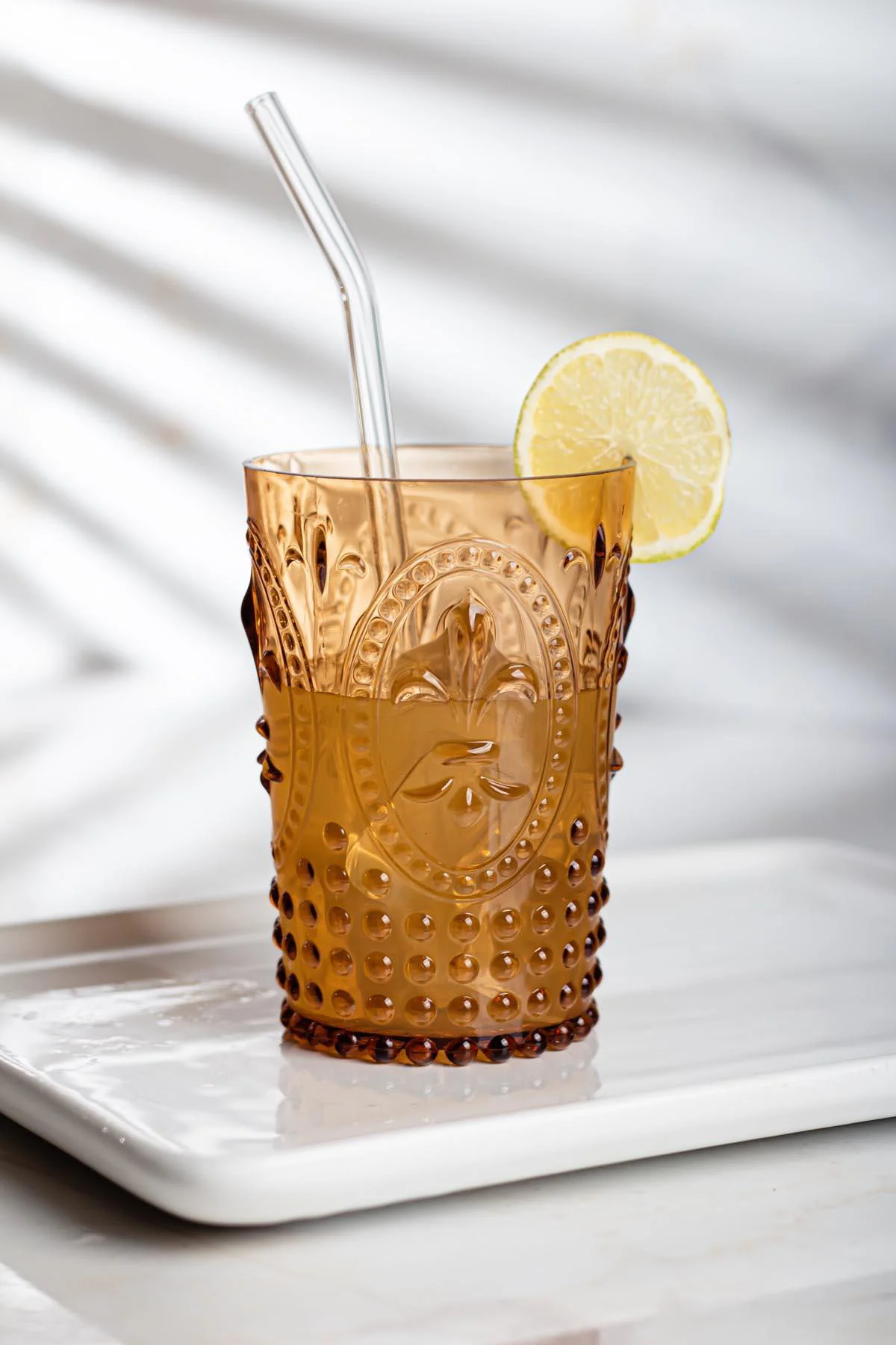 Akrilik Bal Tekli Kısa Bardak &amp; Su Meşrubat Kahve Yanı Bardağı 400 ml ( Cam Değildir )