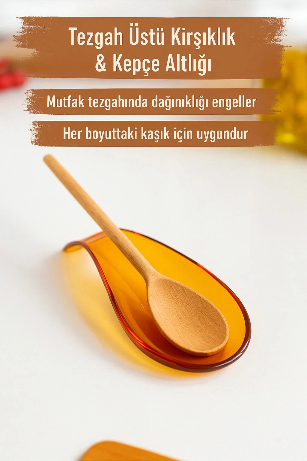 Akrilik Bal Tezgah Üstü Kirli Kaşıklık &amp; Kepçe Altlığı