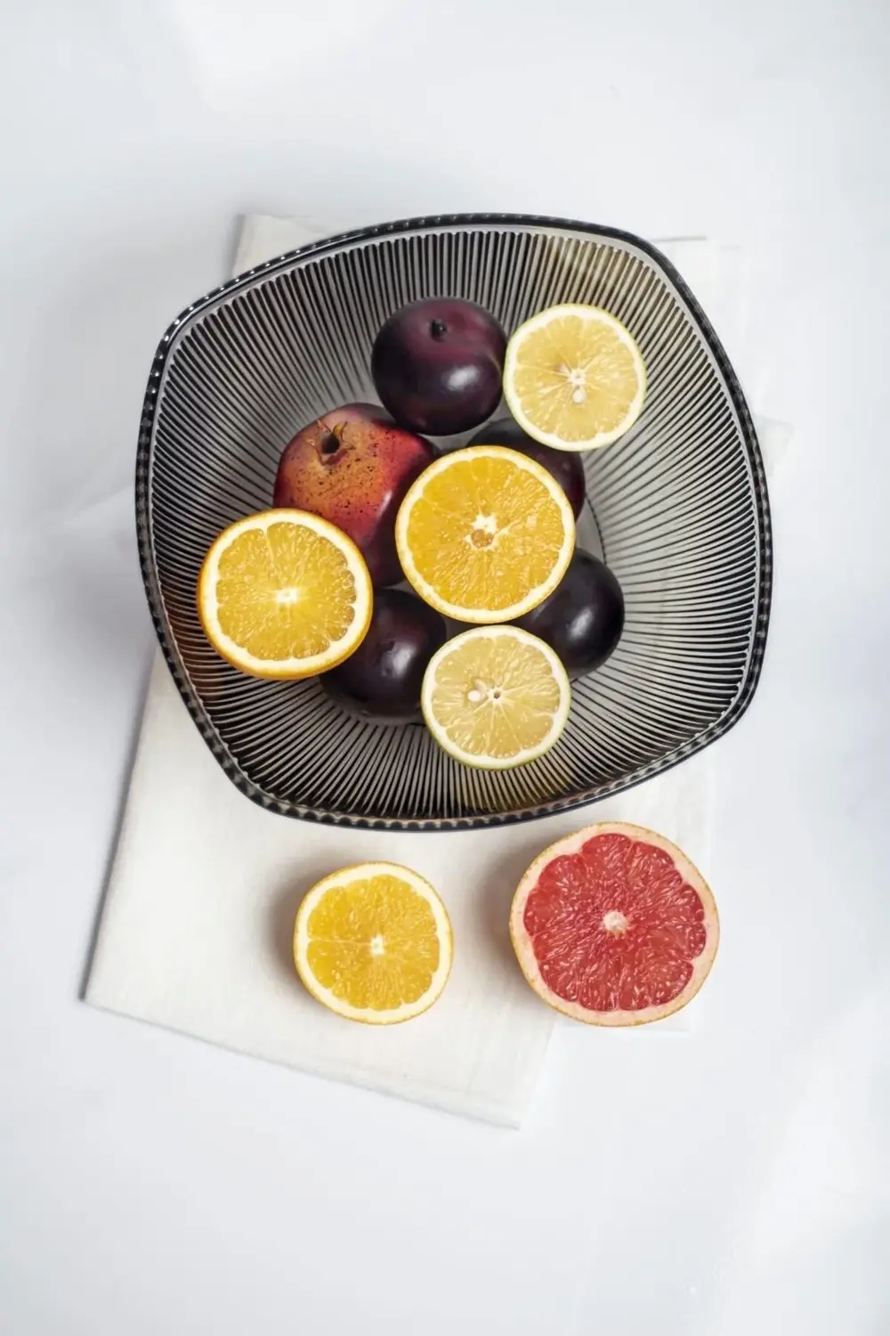 Akrilik Barok Füme Büyük Kare Meyve & Salata Kasesi & Karıştırma