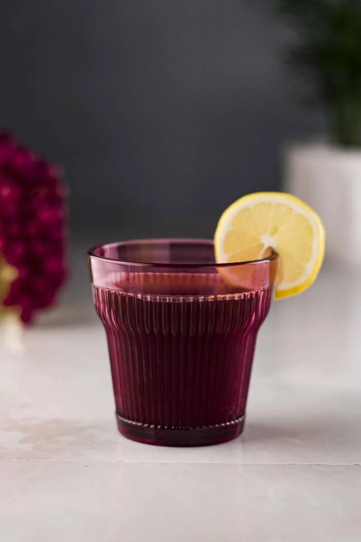 Akrilik Barok Mürdüm Kısa Bardak