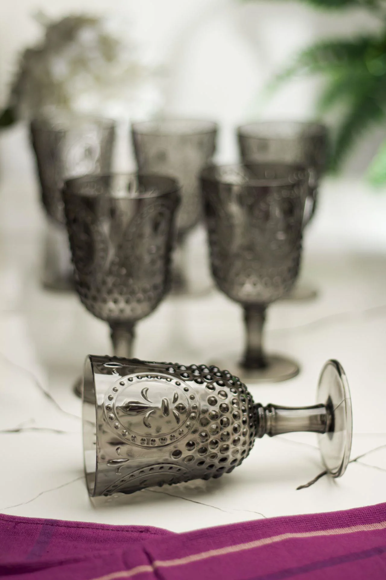 Akrilik Füme 6'lı Bardak Seti 450 ml – Kırılmaz, BPA İçermez