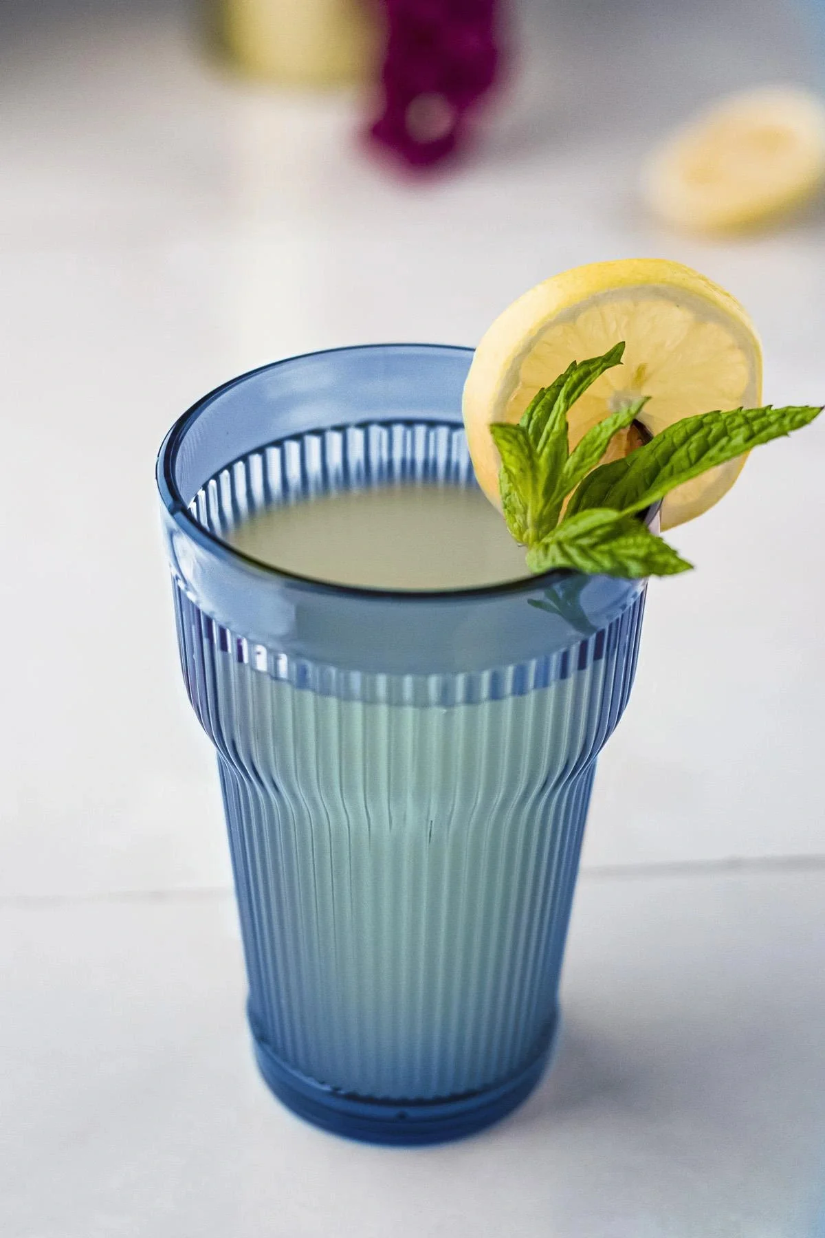 Akrilik Lacivert Tekli Uzun Bardak & Su Meşrubat Bardağı 400 ml ( Cam Değildir )