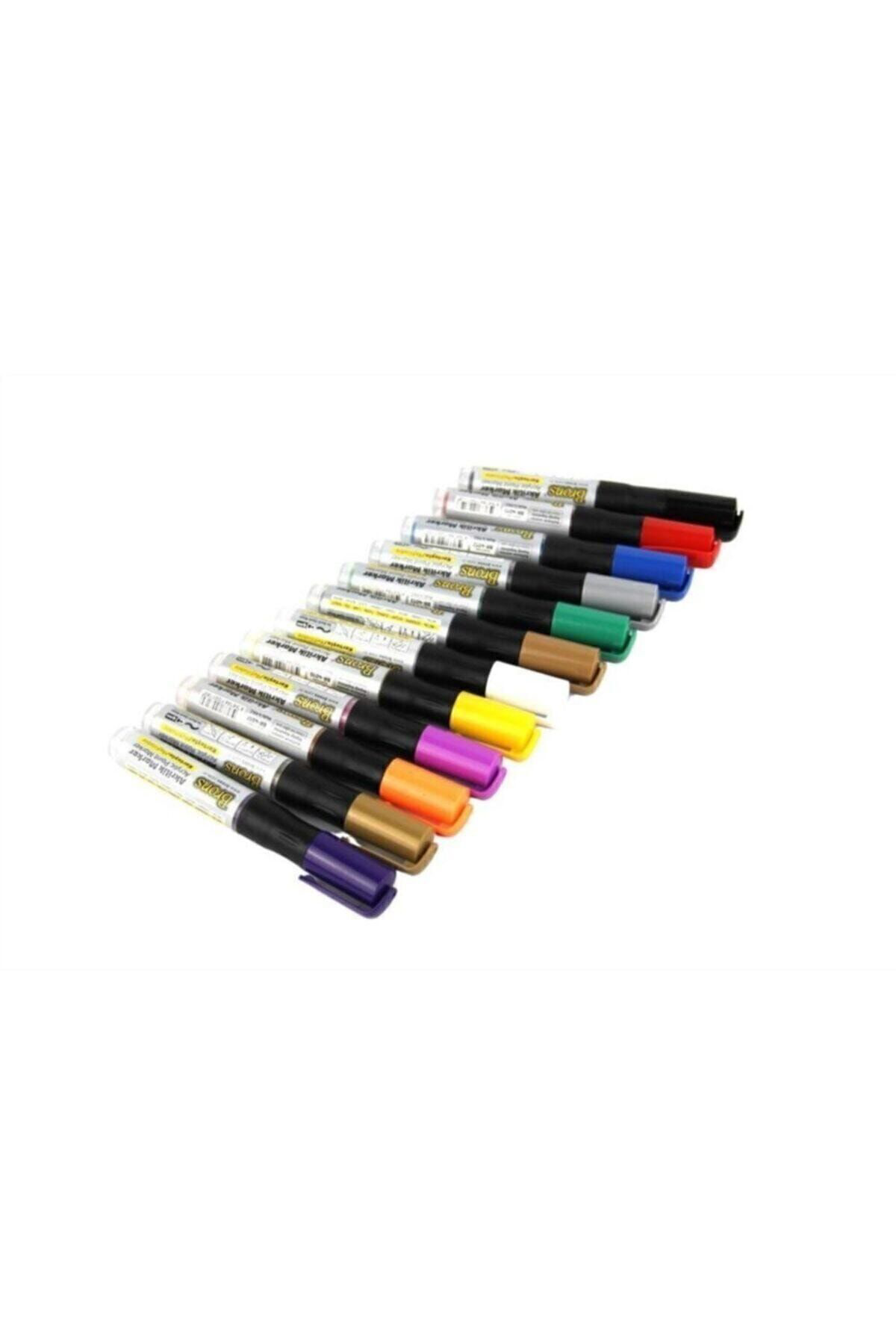 Brons Akrilik Marker Kalem 12 Li Takım Br-4000