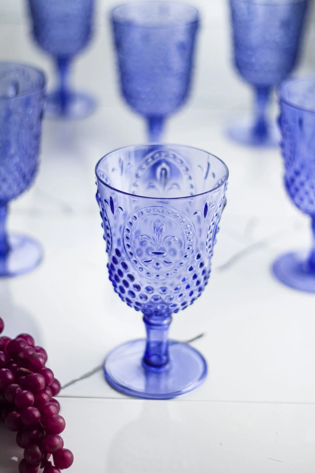 Akrilik Mavi Tekli Kadeh &amp; Su Meşrubat Kahve Yanı Bardağı 450 ml ( Cam Değildir )