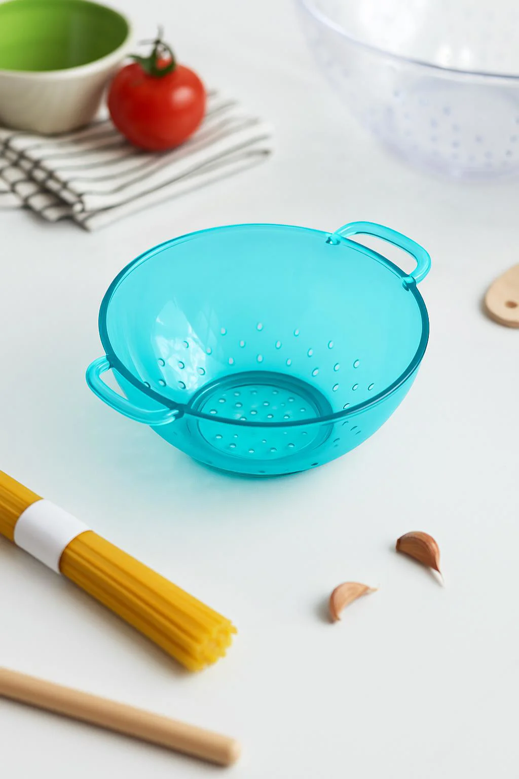 Akrilik Mini Pirinç Süzgeçi – 3 Su Bardağı Bakliyat Süzgeç, Aquamarin Renk