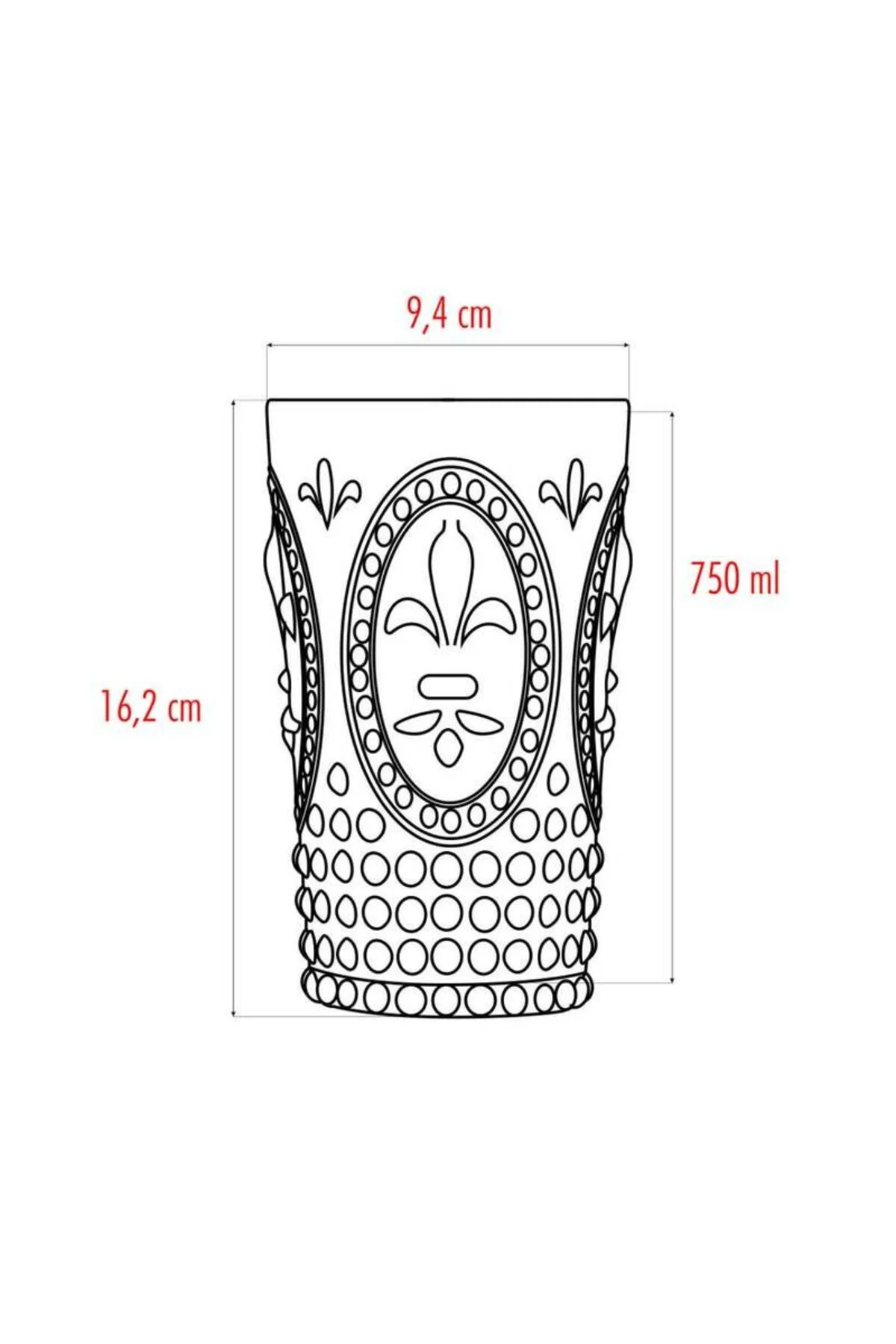 Akrilik Mor Tekli Uzun Bardak & Su Meşrubat Bardağı 750 ml ( Büyü