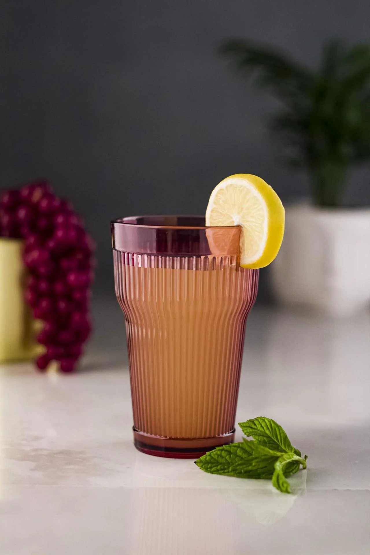 Akrilik Mürdüm 6'lı Uzun Bardak &amp; Su Meşrubat Bardağı 400 ml ( Cam Değildir )