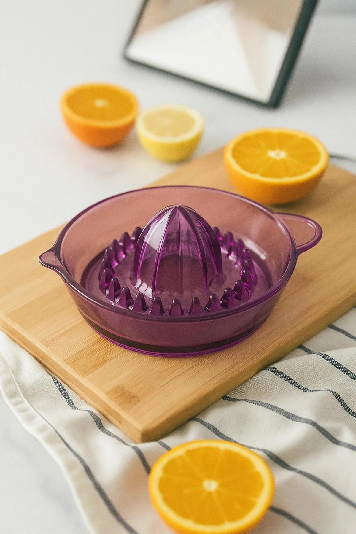 Akrilik Mürdüm Narenciye Limon & Portakal Sıkacağı Pratik Portaka