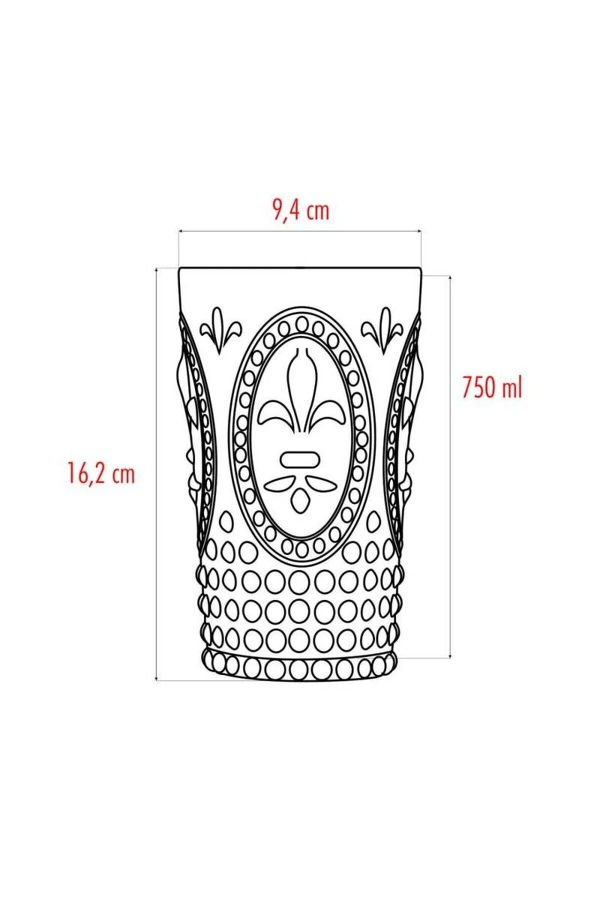 Akrilik Mürdüm Tekli Uzun Bardak & Su Meşrubat Bardağı 750 ml ( B