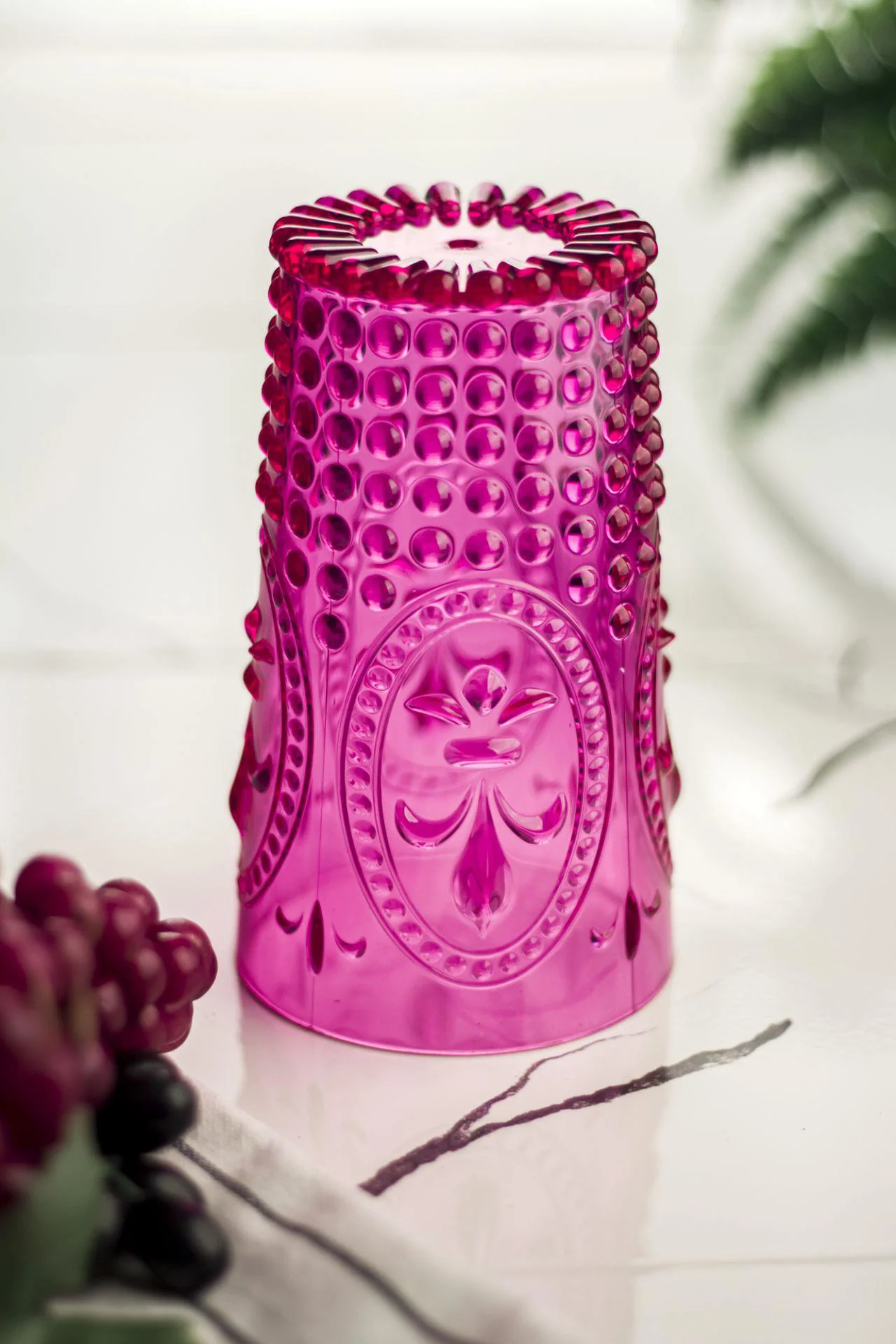 Akrilik Pembe Tekli Uzun Bardak &amp; Su Meşrubat Bardağı 750 ml ( Büyük Boy &amp; Cam Değildir )