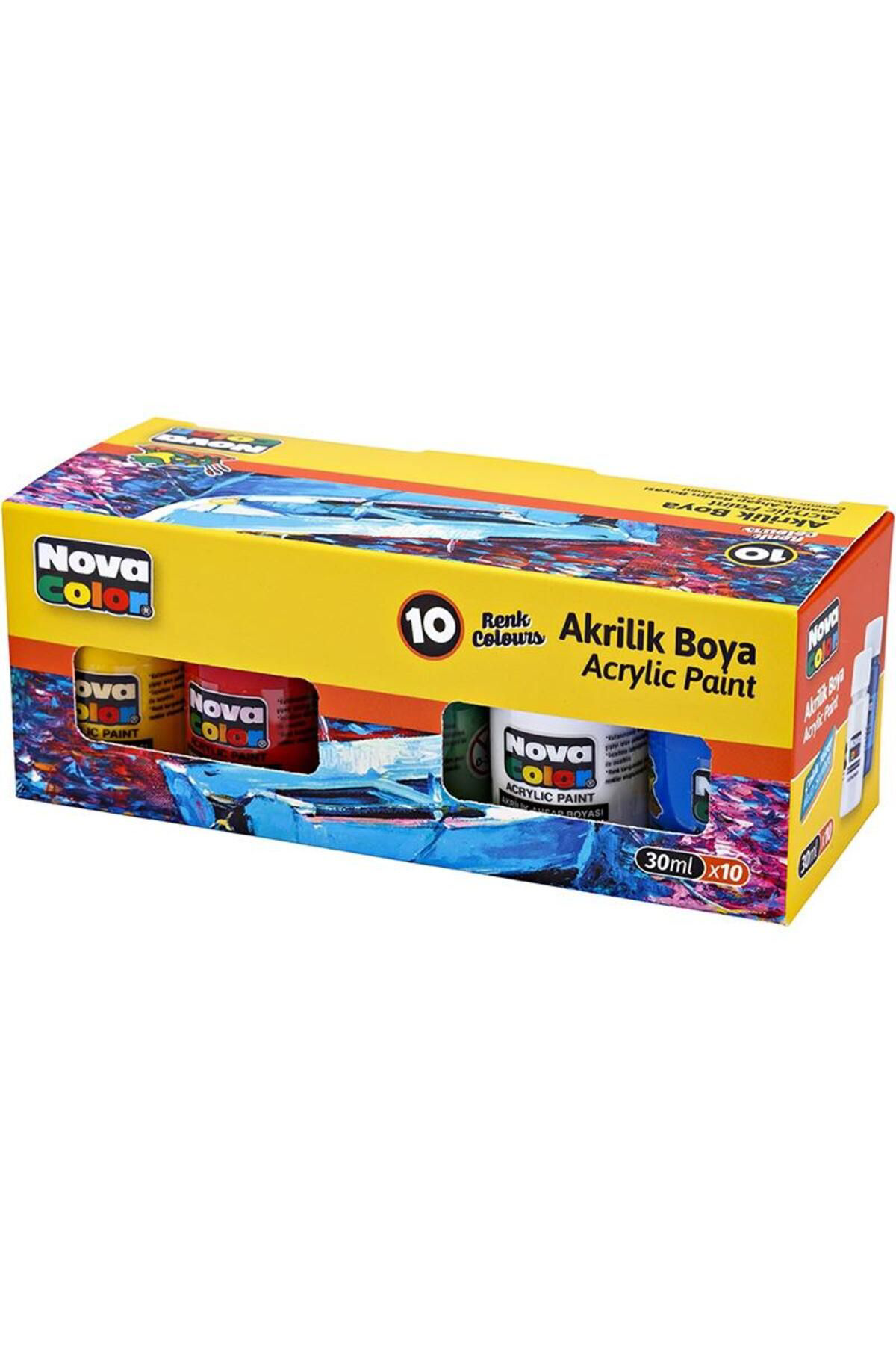Nova Color Akrilik Şişe Boya 30 Ml 10 Renk