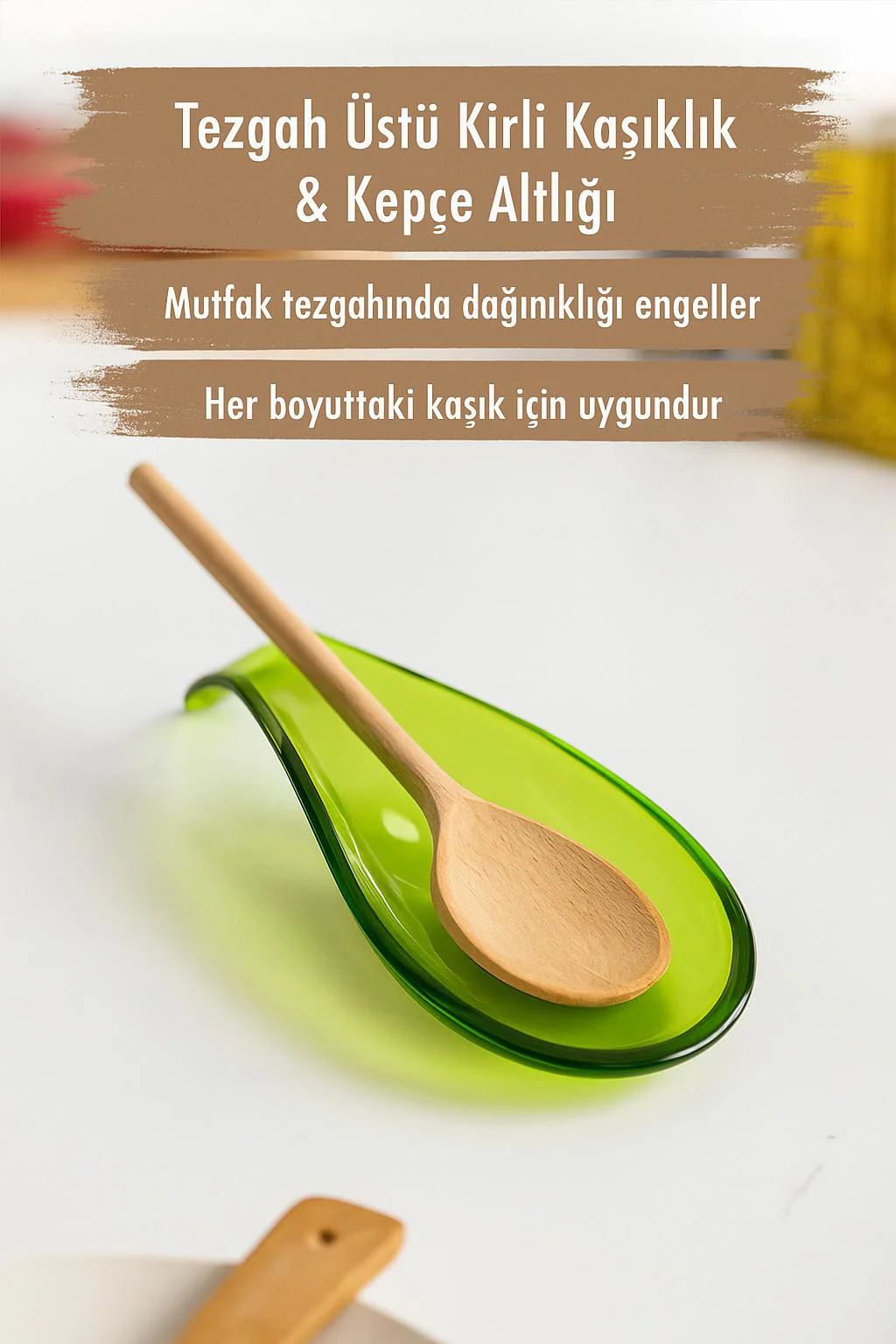 Akrilik Yeşil Tezgah Üstü Kirli Kaşıklık & Kepçe Altlığı Akrilik Yeşil Tezgah Üstü Kirli Kaşıklık & Kepçe Altlığı