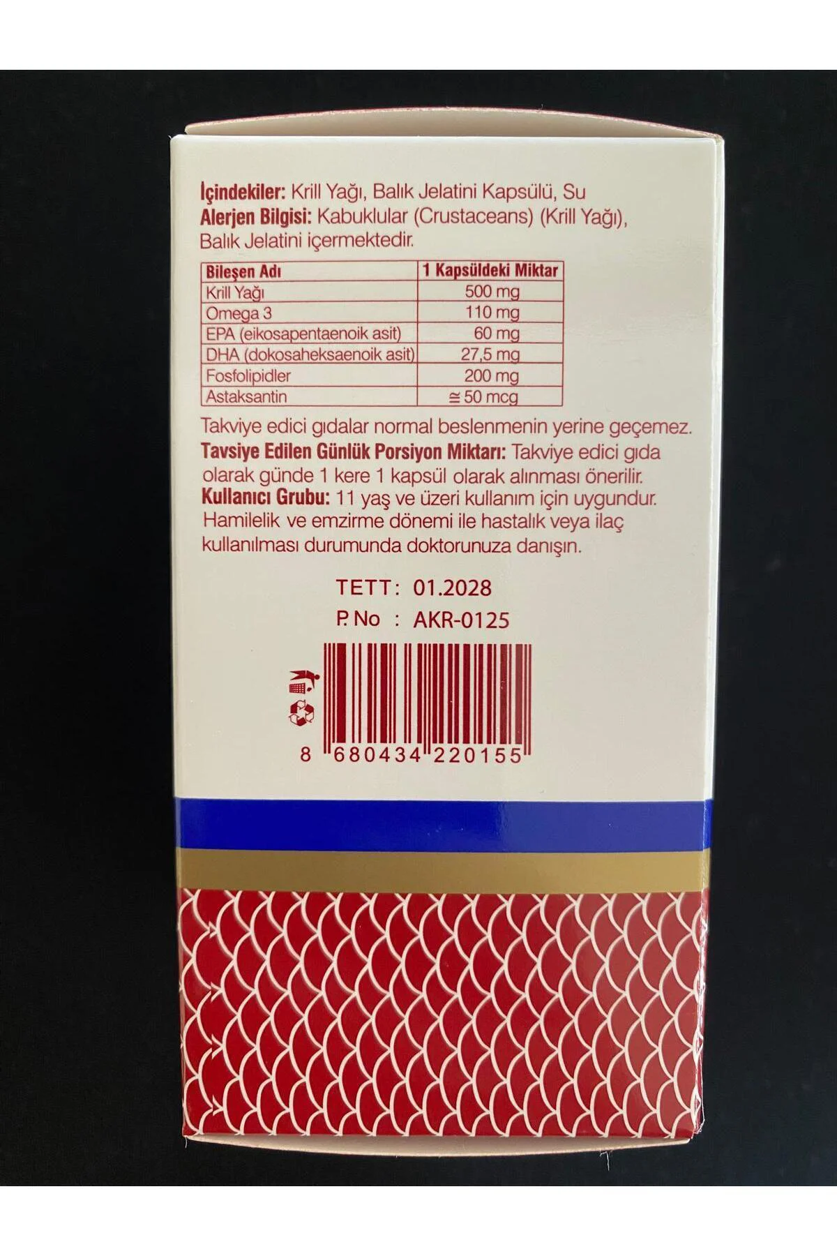 Akrill Krill Oil 30 Kapsül(KRİLL YAĞI KAPSÜLÜ IÇEREN TAKVİYE EDİC