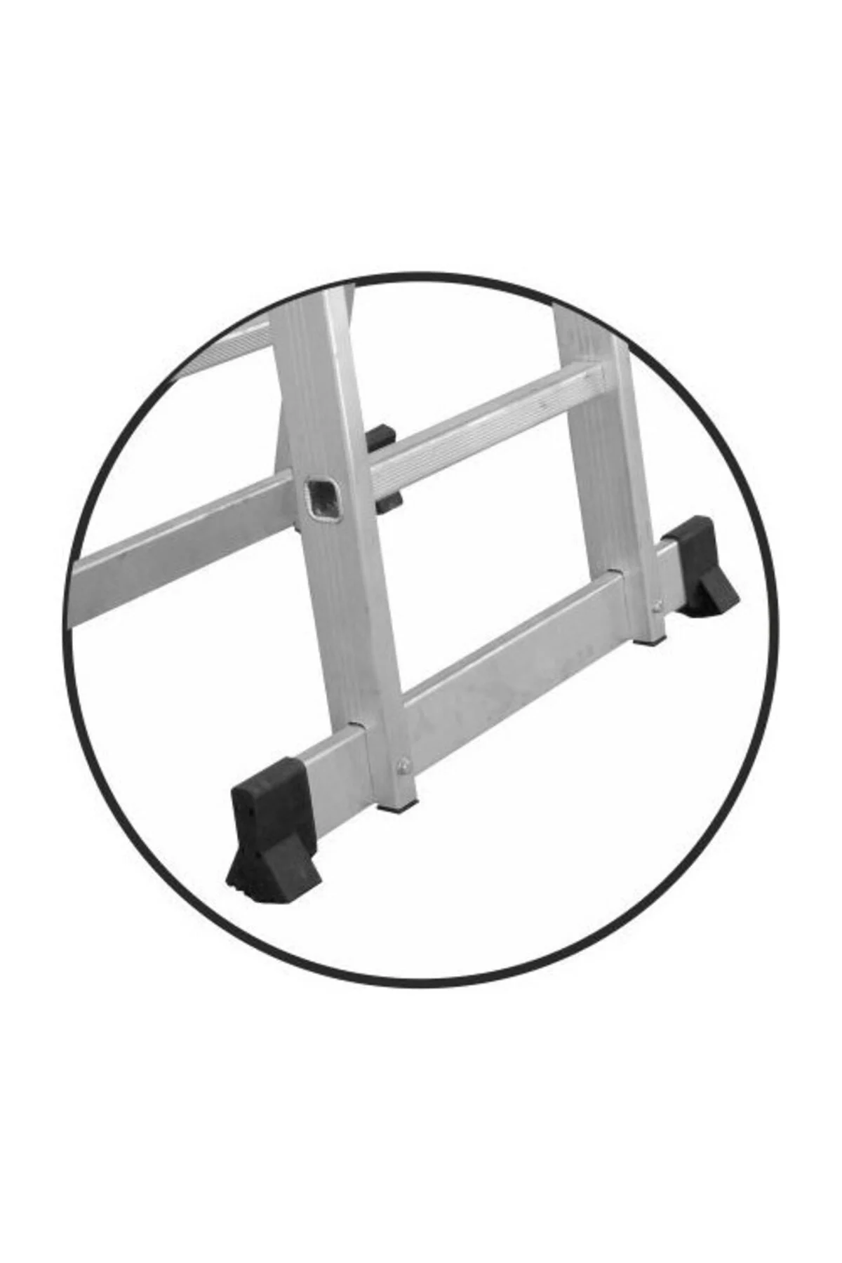 Akrobat 4X5 Merdiven 5,6 Metre Gümüş Gri Renkli Katlanabilir Tasarım ve Kaymaz Basamaklar - Görsel 2