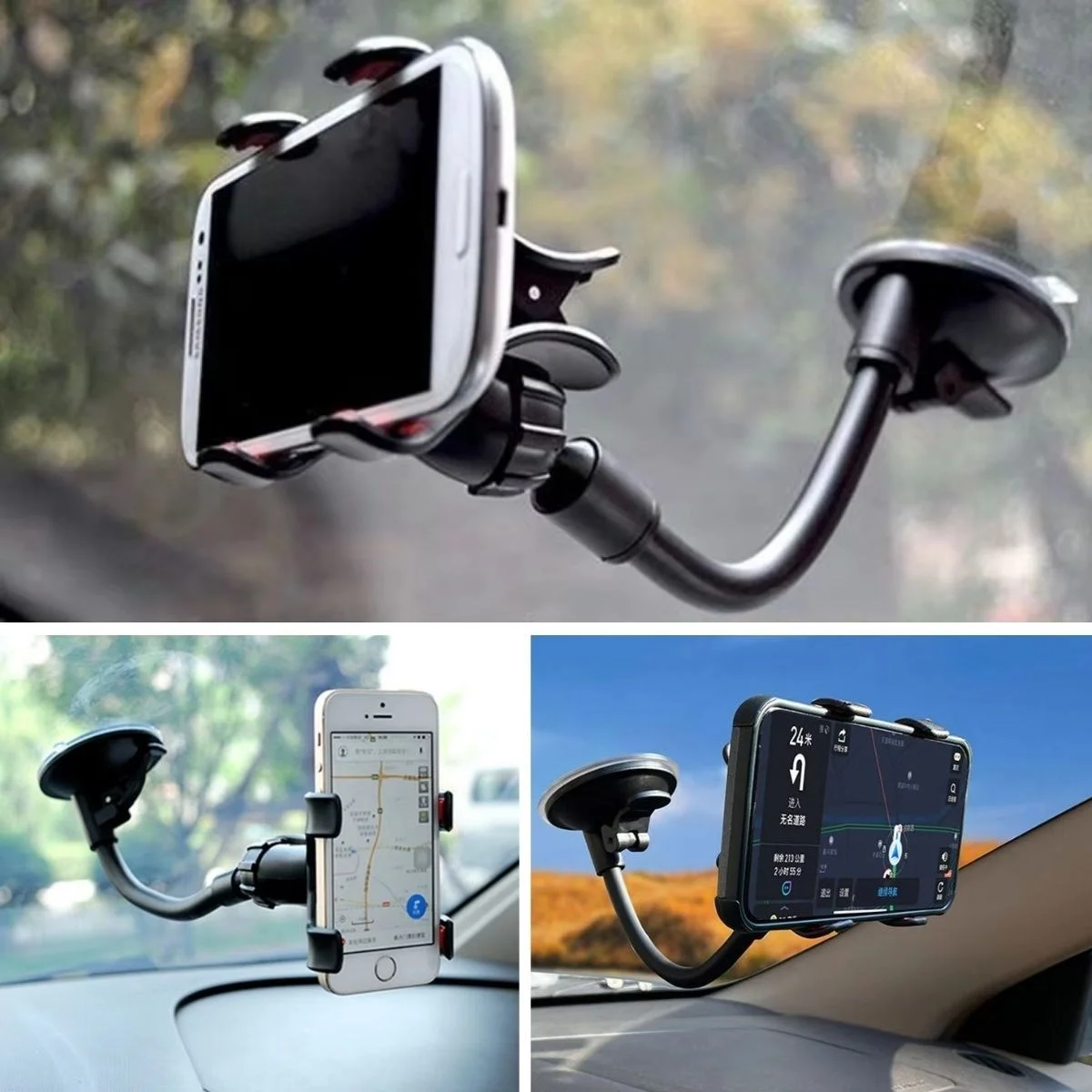 Akrobat Cama Sabitlenen Güçlü Vakumlu 360 Derece Dönen Tüm Modellere Uyan Oto Telefon Tutucu Bx40