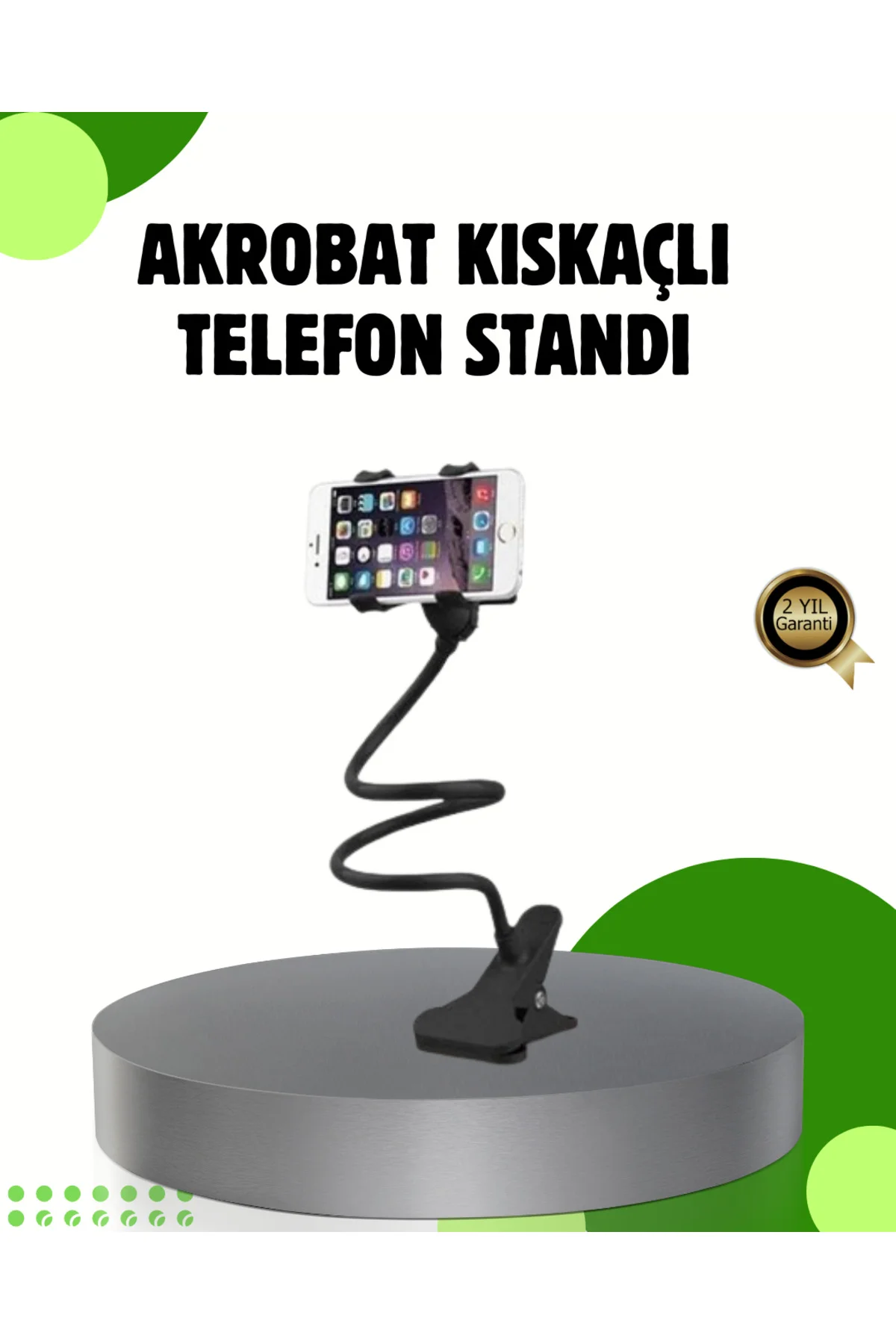 Akrobat Masaüstü Mandallı Telefon Tutucu 360 Derece Dönebilen
