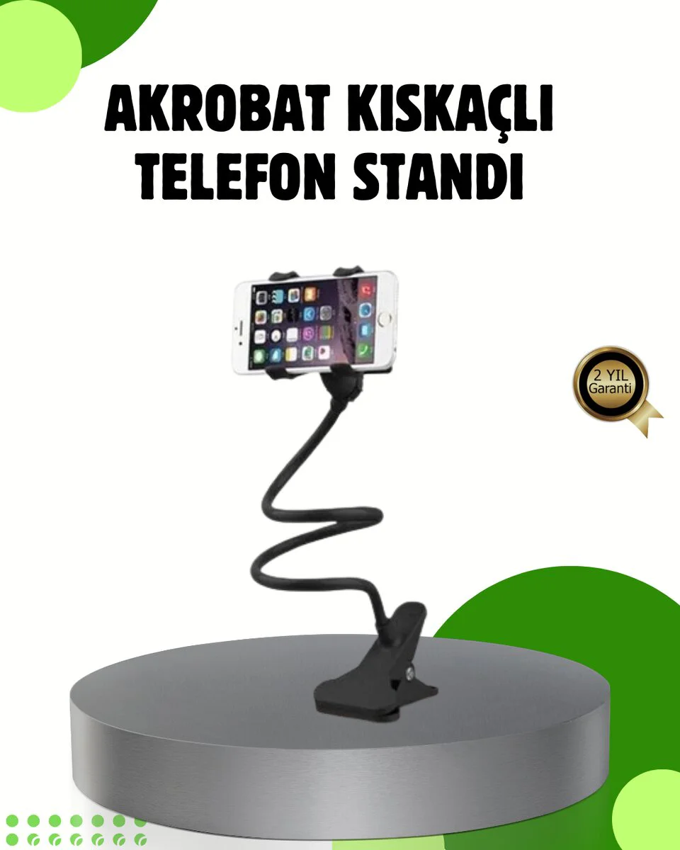 Akrobat Masaüstü Mandallı Telefon Tutucu 360 Dönüşlü - Ev Egzersizleri İçin Dayanıklı Çözüm