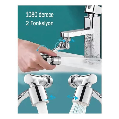 Akrobat Musluk Başlığı 1080° Dönebilen, 2'li Mod Köpük & Sprey 3