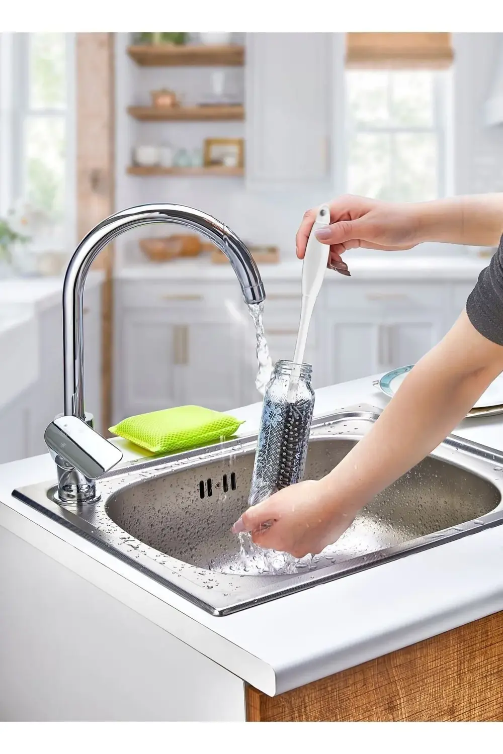 Aksa Silikon Şişe Biberon Kavanoz Temizleme Fırçası