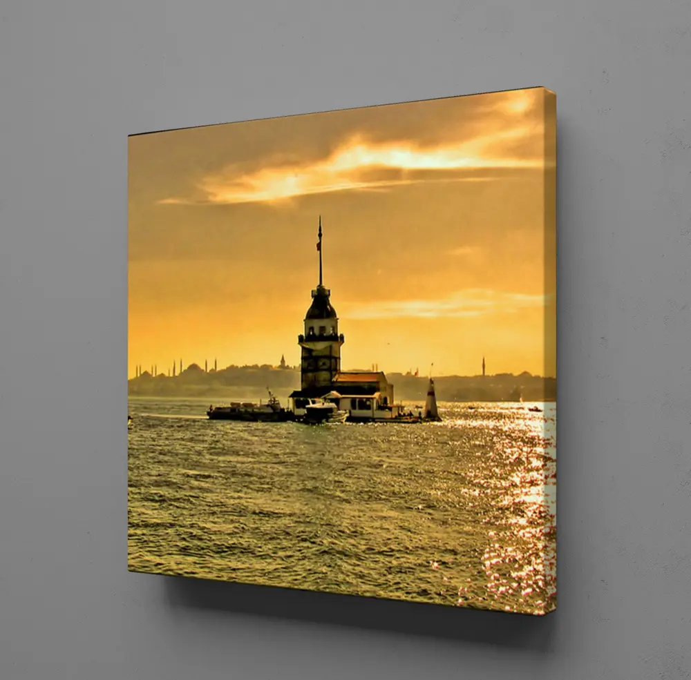AKŞAM ÜSTÜ KIZ KULESİ MANZARASI KANVAS TABLO AKŞAM ÜSTÜ KIZ KULESİ MANZARASI KANVAS TABLO