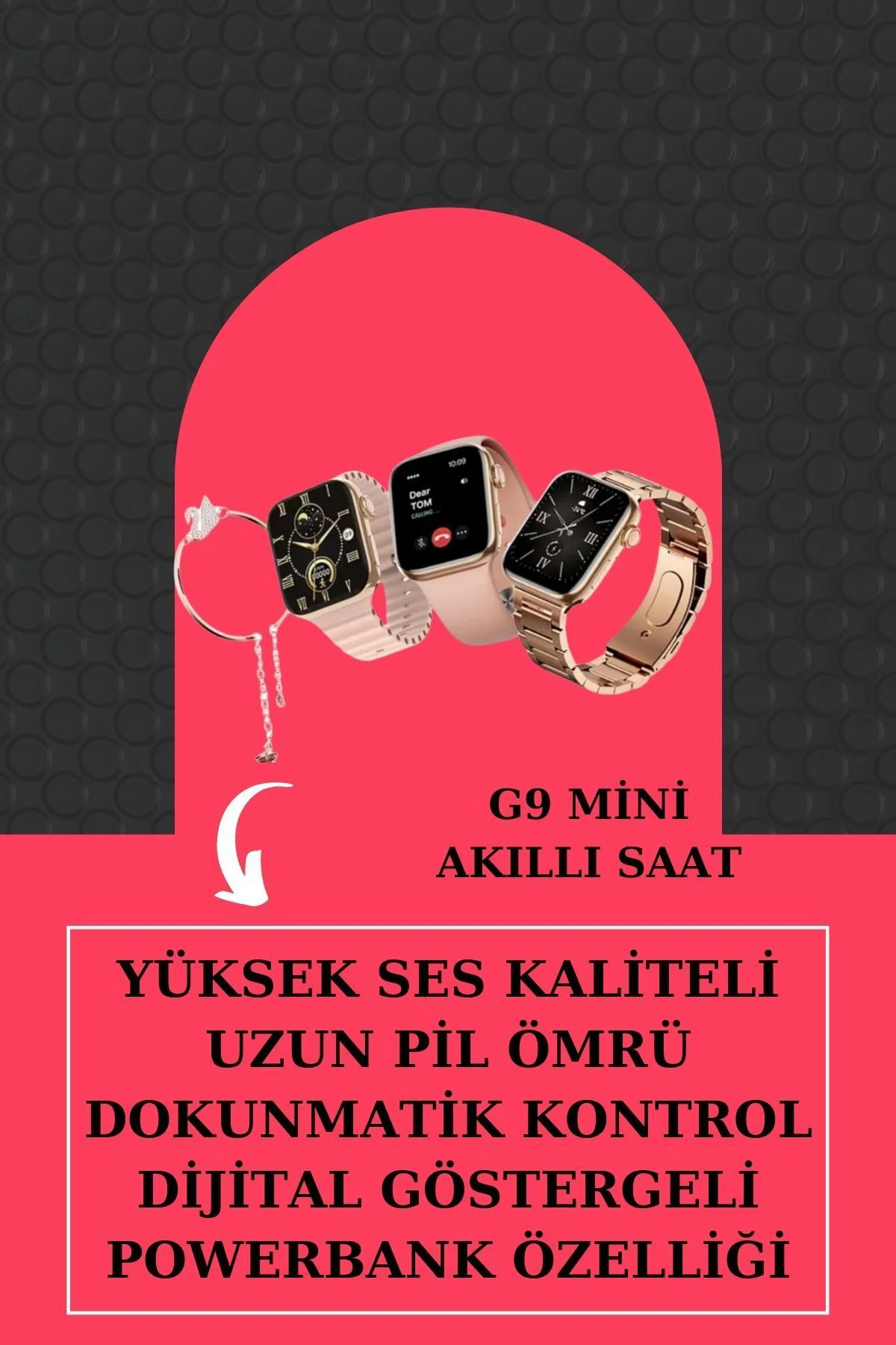 Aksesuar Hediyeli Akıllı Saat ve Dijital Göstergeli Powerbankli Bluetooth Kulaklık