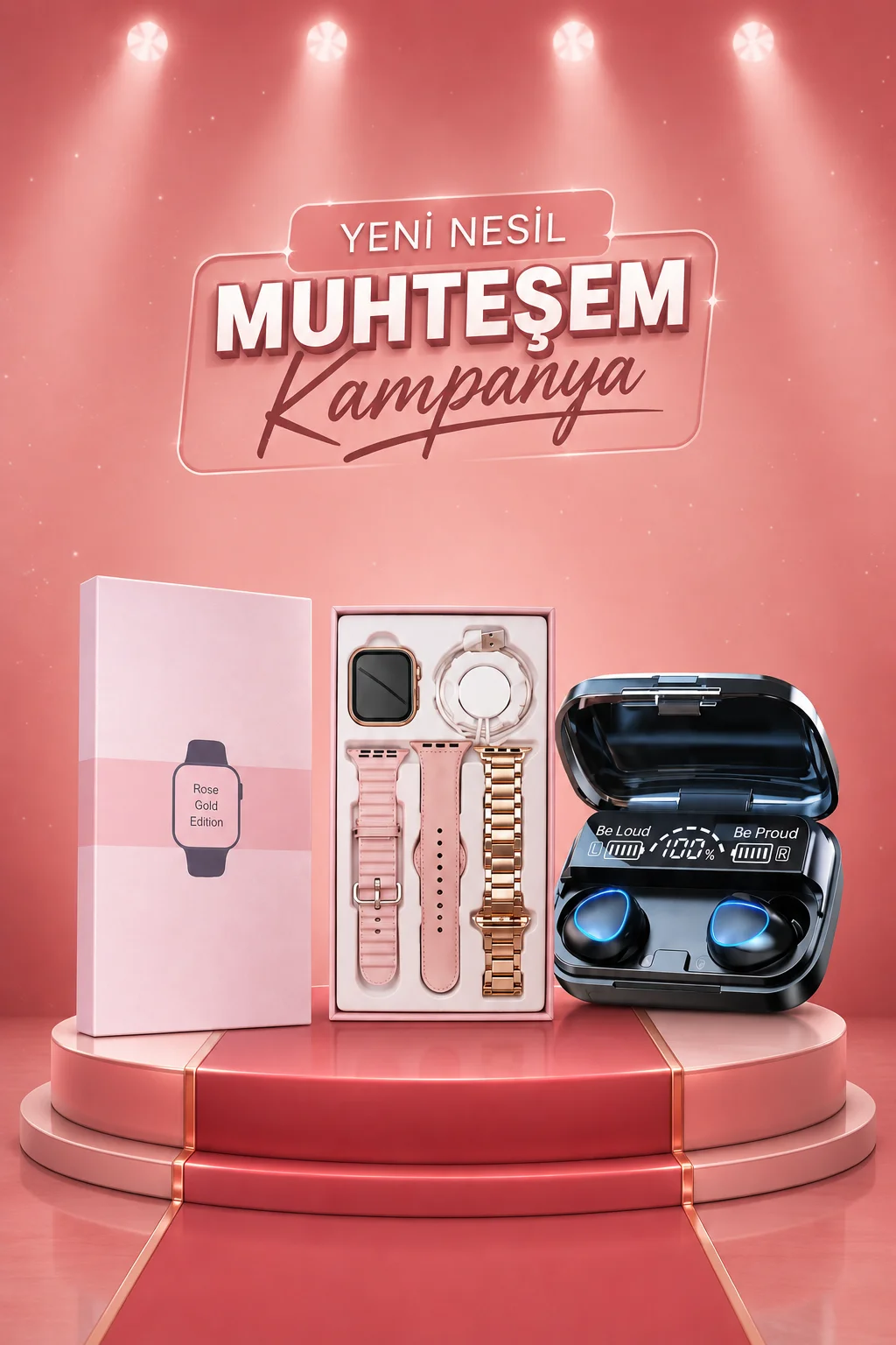 Aksesuar Hediyeli Akıllı Saat ve Dijital Göstergeli Powerbankli Bluetooth Kulaklık Aksesuar Hediyeli Akıllı Saat ve Dijital Göstergeli Powerbankli Bluetooth Kulaklık