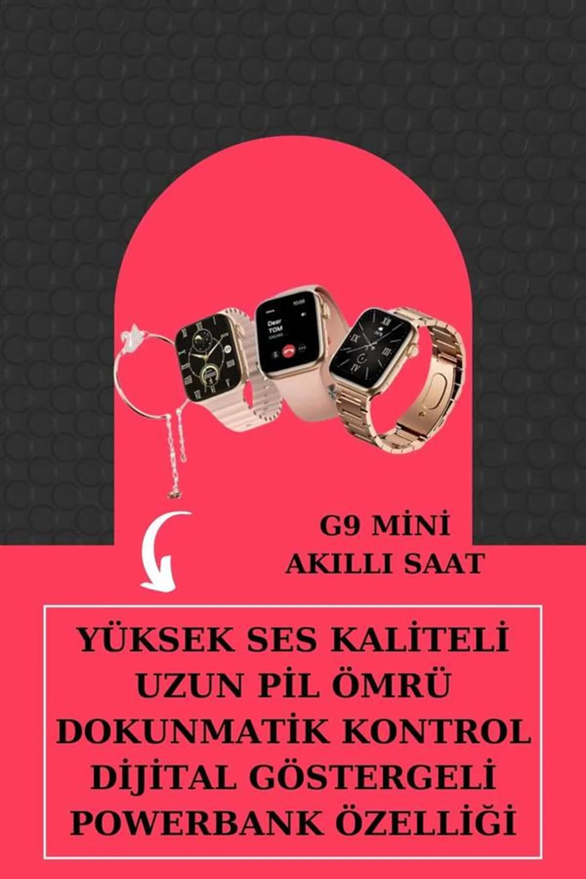 Aksesuar Hediyeli Akıllı Saat ve Dijital Göstergeli Powerbankli B