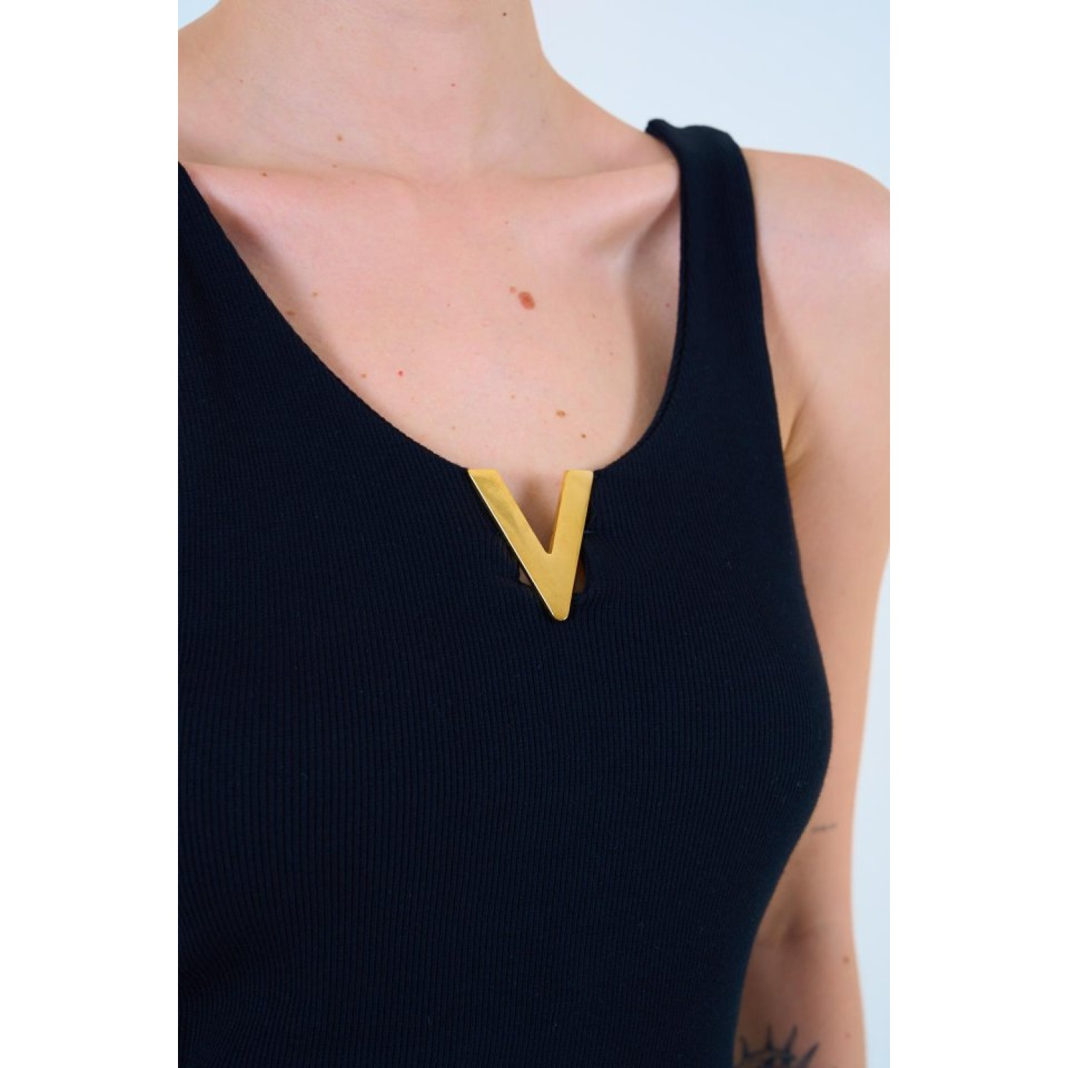 Aksesuarlı Atlet - Siyah