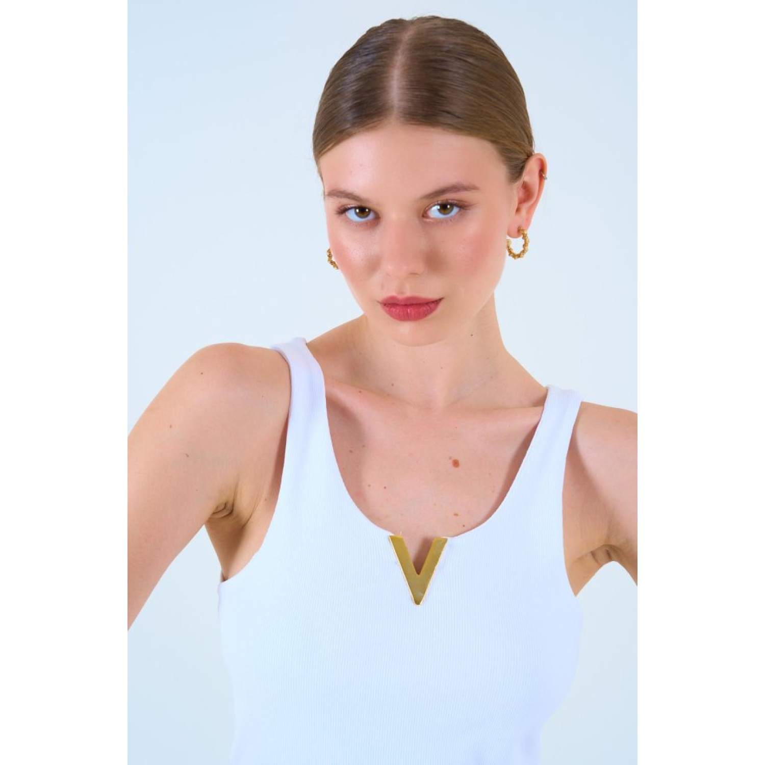 Aksesuarlı Atlet - Beyaz