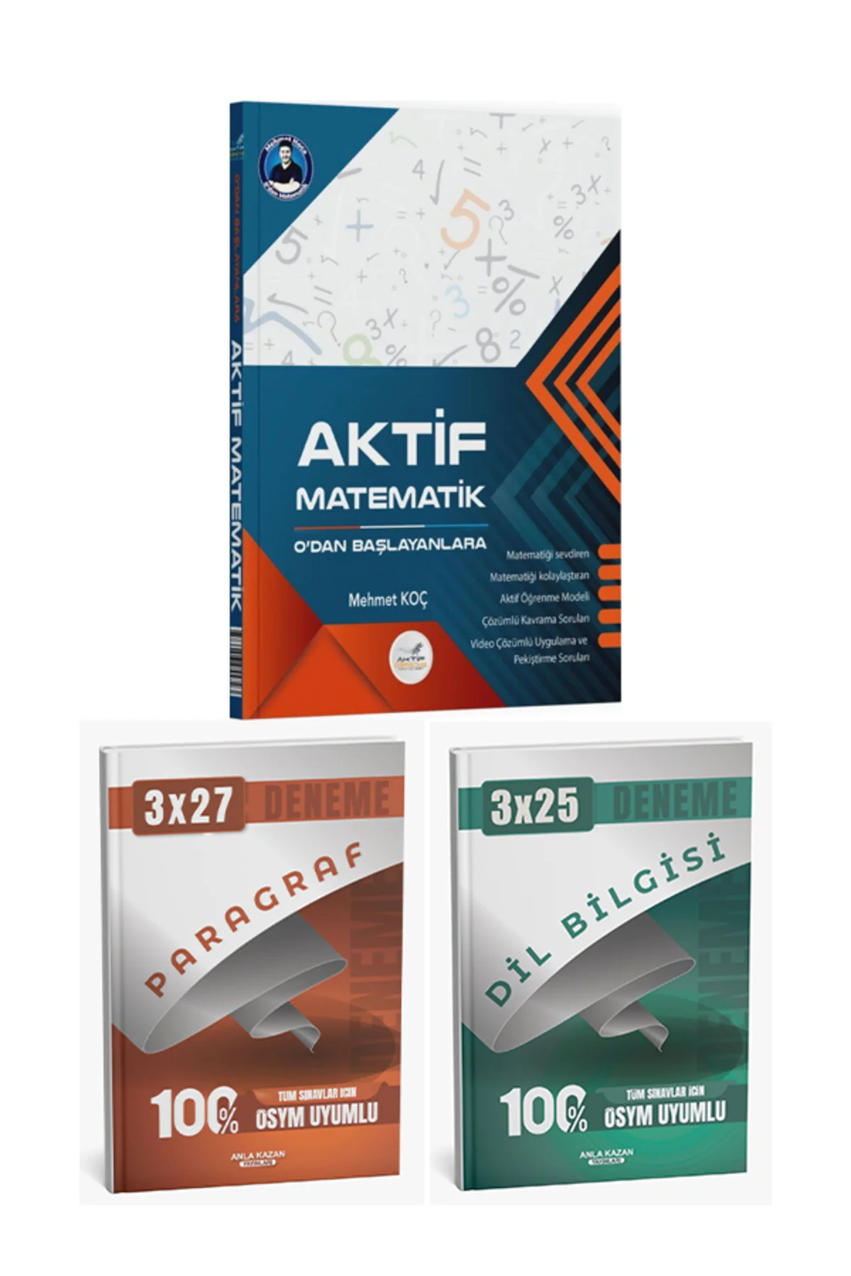 Aktif + Anla Kazan 2026 TYT 0 Dan Matematik ve Paragraf Dil Bilgisi Deneme 3 lü Set