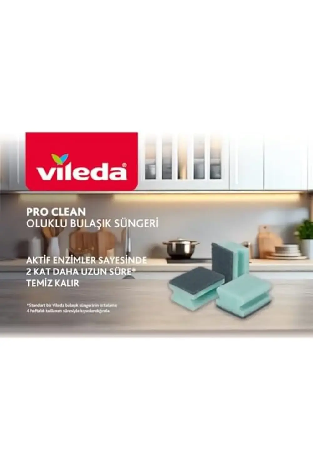 Aktif Enzimli Oluklu Sünger, 3’lü Paket 395519