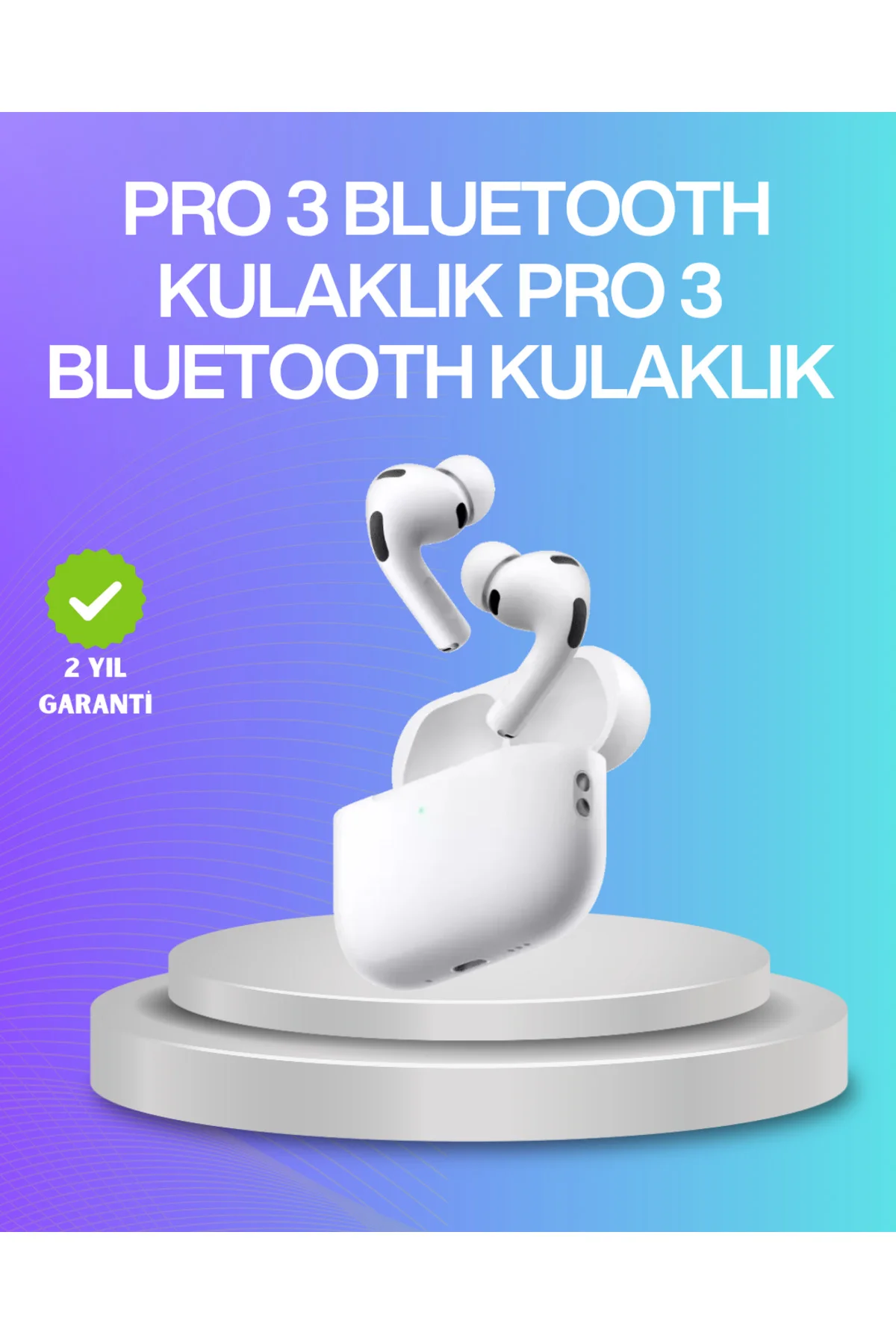 Aktif Gürültü Engelleyici Kablosuz Bluetooth Kulaklık – Şarj Kutulu Uzun Ömürlü