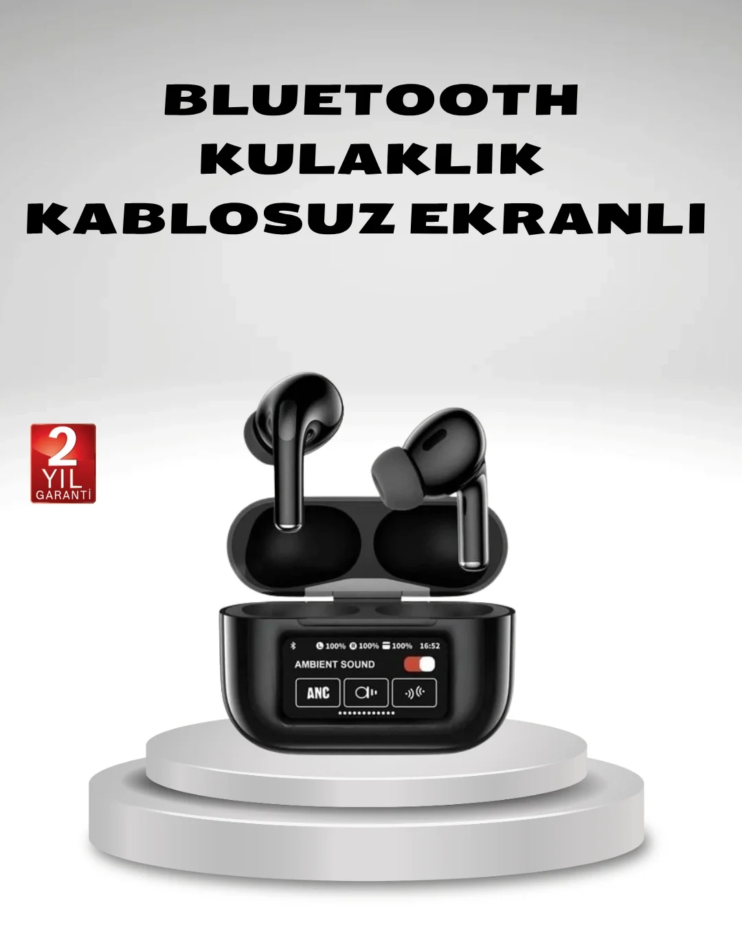 Aktif Gürültü Engelleme (ANC) Kablosuz Bluetooth Kulaklık – Dijital Ekranlı, Dokunmatik ve Uzun Pil Ömürlü Aktif Gürültü Engelleme (ANC) Kablosuz Bluetooth Kulaklık – Dijital Ekranlı, Dokunmatik ve Uzun Pil Ömürlü