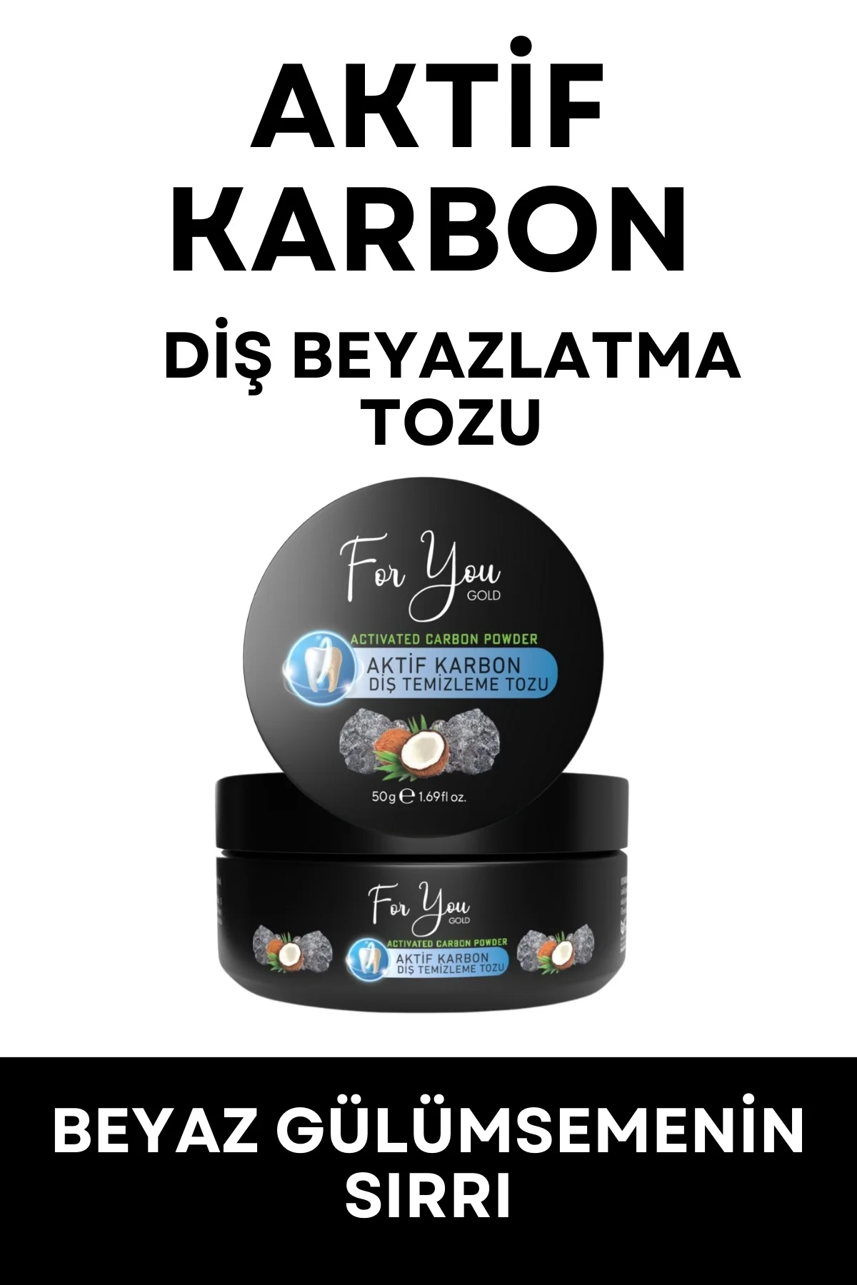 Aktif Karbon Diş Temizleme Tozu 50 Gr Extra Beyazlatıcı Diş Tozu 