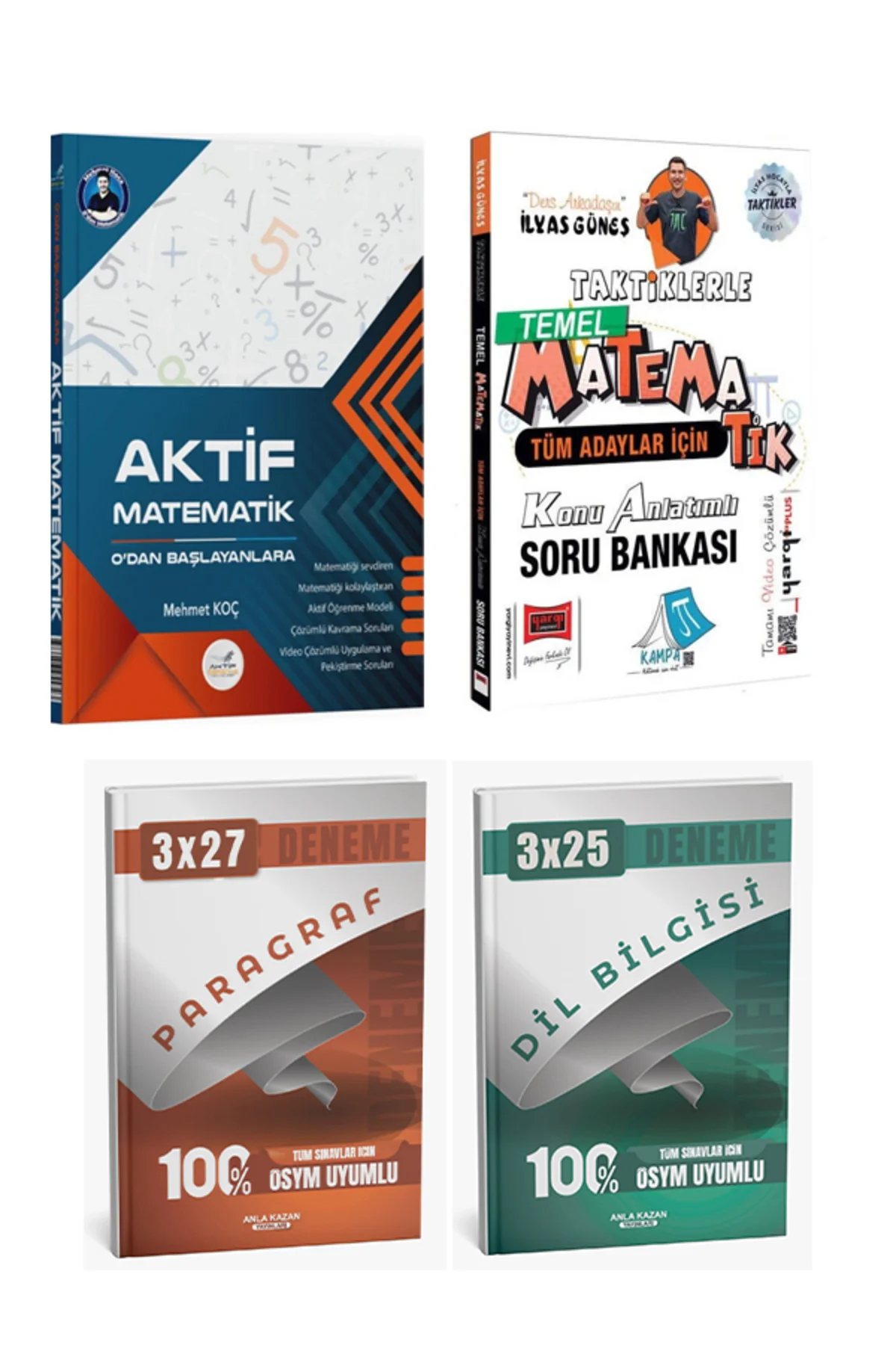 Aktif + Yargı 2026 Taktiklerle Matematik ve 0 Dan Matematik + Anla Kazan Deneme 4 lü Set