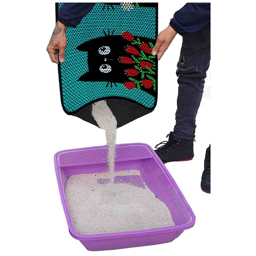 Aktunç Elekli Tuvalet Desenli Önü Kedi Kumu Paspası 60X120 cm DES