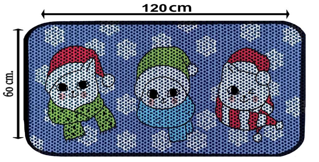 Aktunç Elekli Tuvalet Desenli Önü Kedi Kumu Paspası 60X120 cm DES