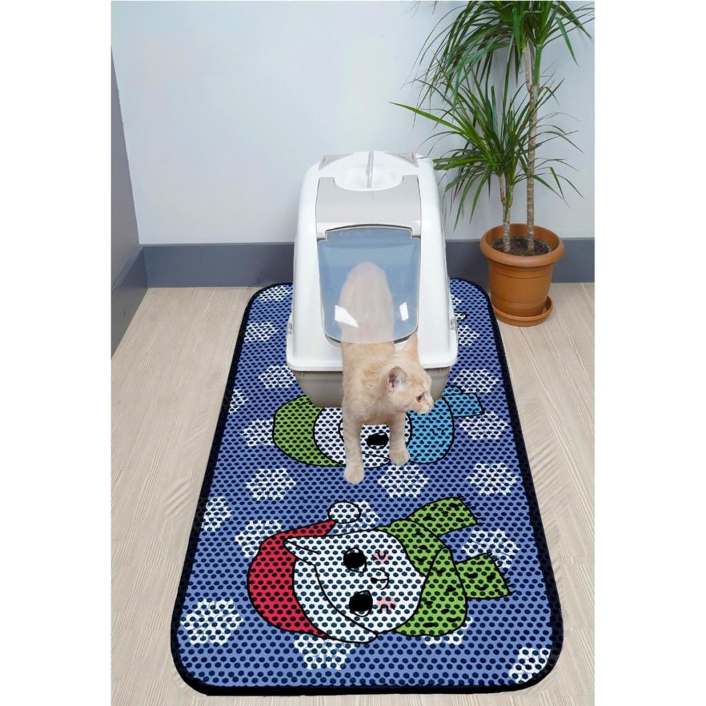 Aktunç Elekli Tuvalet Desenli Önü Kedi Kumu Paspası 60X120 cm DES