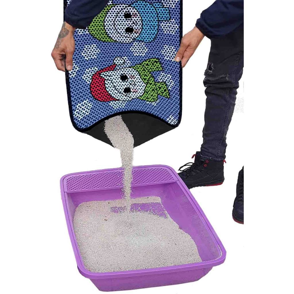 Aktunç Elekli Tuvalet Desenli Önü Kedi Kumu Paspası 60X120 cm DES