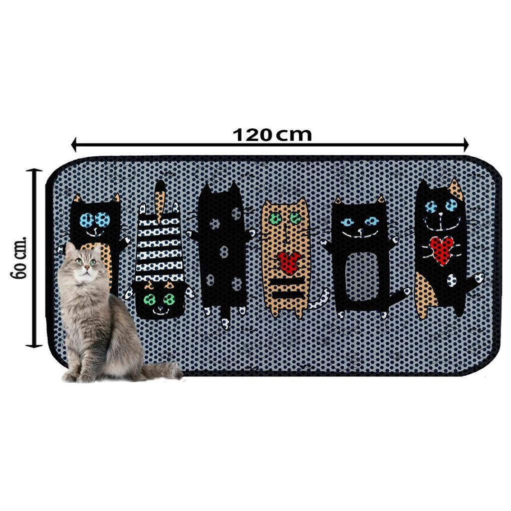 Aktunç Elekli Tuvalet Desenli Önü Kedi Kumu Paspası 60X120 cm DES