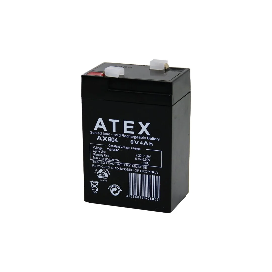 Akü Kalın Kuru Akü 6v-4ah Amper 70x48x101mm