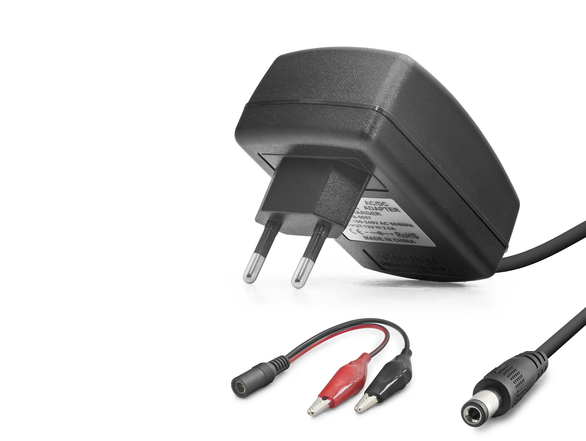 Akü Şarj Adaptörü 12V 2.5A 30W Krokodil Uç Siyah B5057 Akü Şarj Adaptörü 12V 2.5A 30W Krokodil Uç Siyah B5057