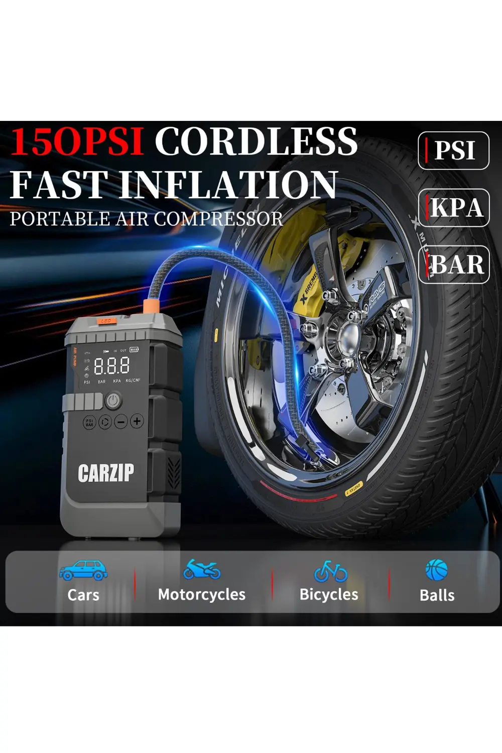 Akü Takviye Cihazı Lastik Hava Kompresörü Uyarı Işıklı ve Powerba