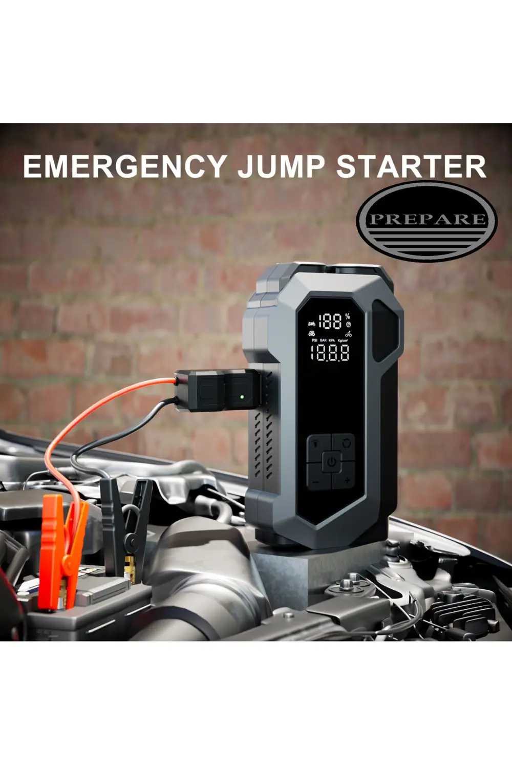 Akü Takviye Cihazı ve Lastik Hava Kompresörü Uyarı Işıklı ve Powe