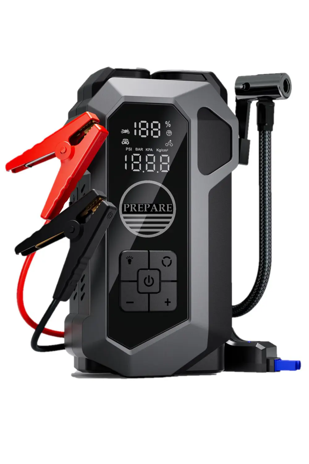 Akü Takviye Cihazı ve Lastik Hava Kompresörü Uyarı Işıklı ve Powe