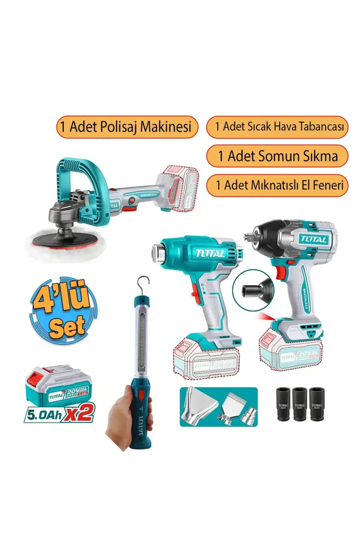 Akülü 4 Parça El Aleti Seti TOSLI241182E