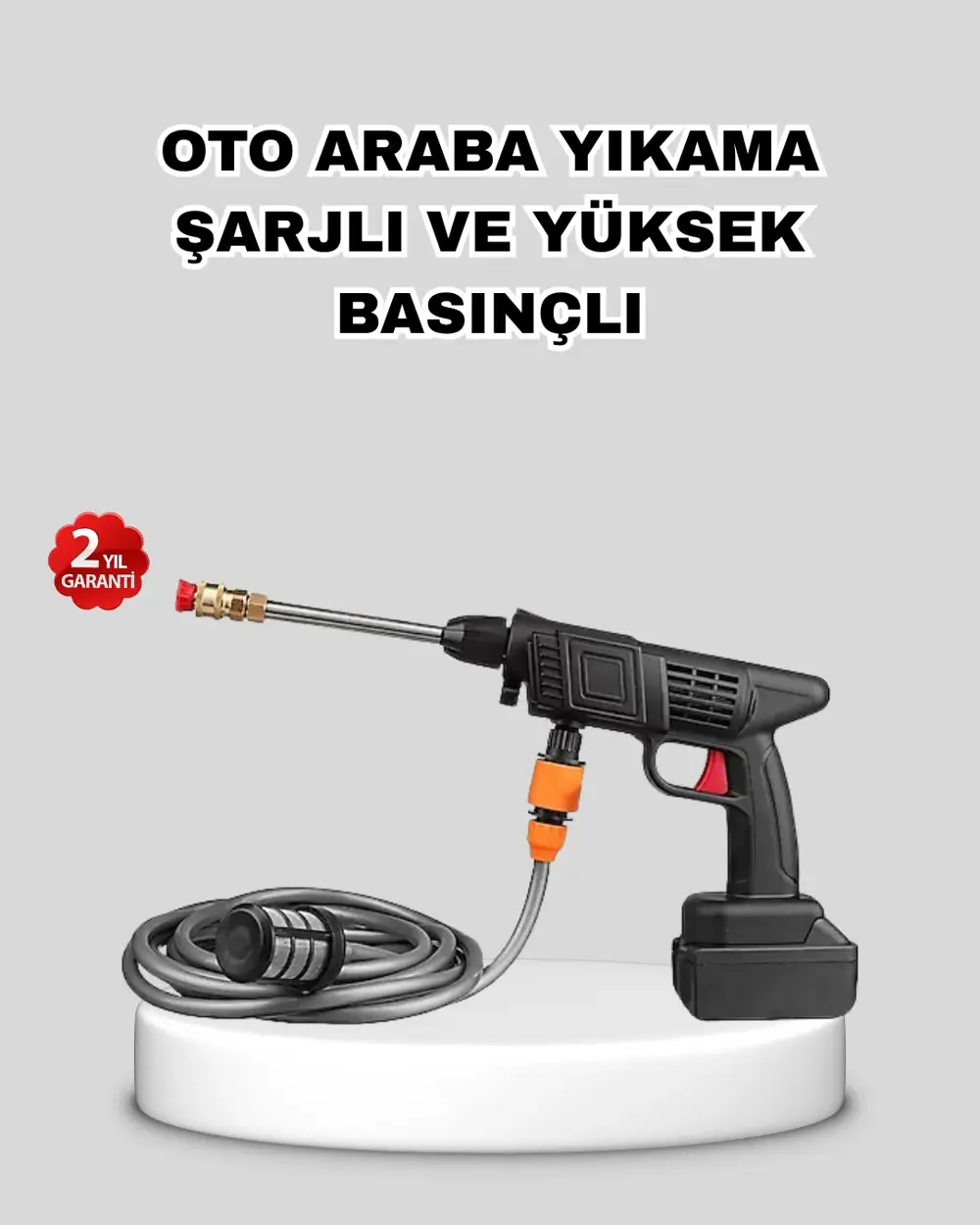 Akülü Araba Yıkama Makinesi 21V Güçlü Basınçlı ve Çift Akülü Taşı